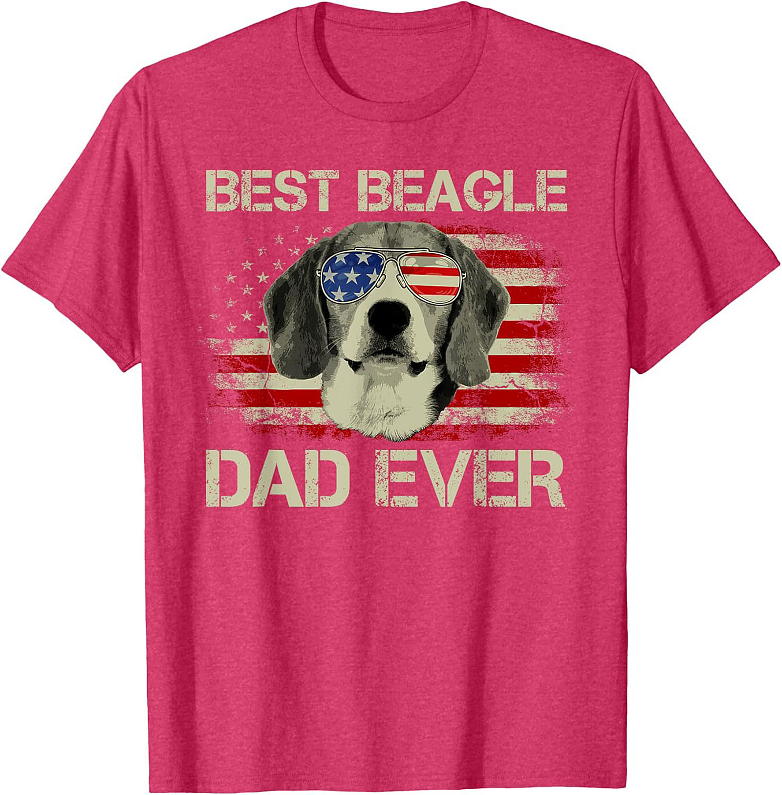 Best Beagle Dad Ever T-Shirt | Funny Patriotic Dog Dad Graphic Tee