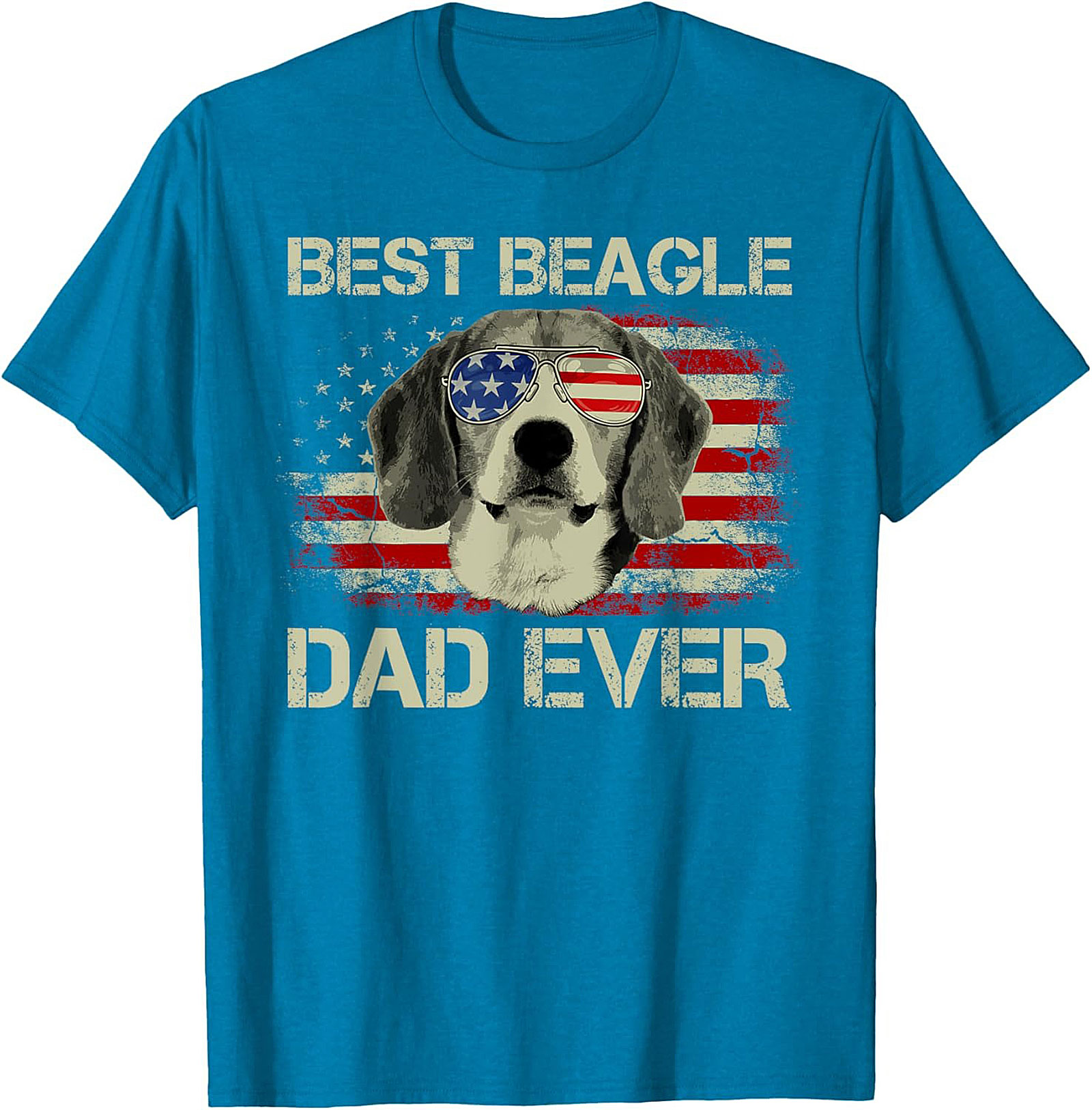 Best Beagle Dad Ever T-Shirt | Funny Patriotic Dog Dad Graphic Tee