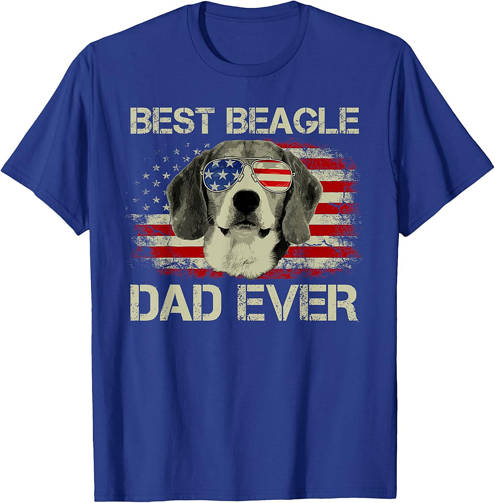 Best Beagle Dad Ever T-Shirt | Funny Patriotic Dog Dad Graphic Tee