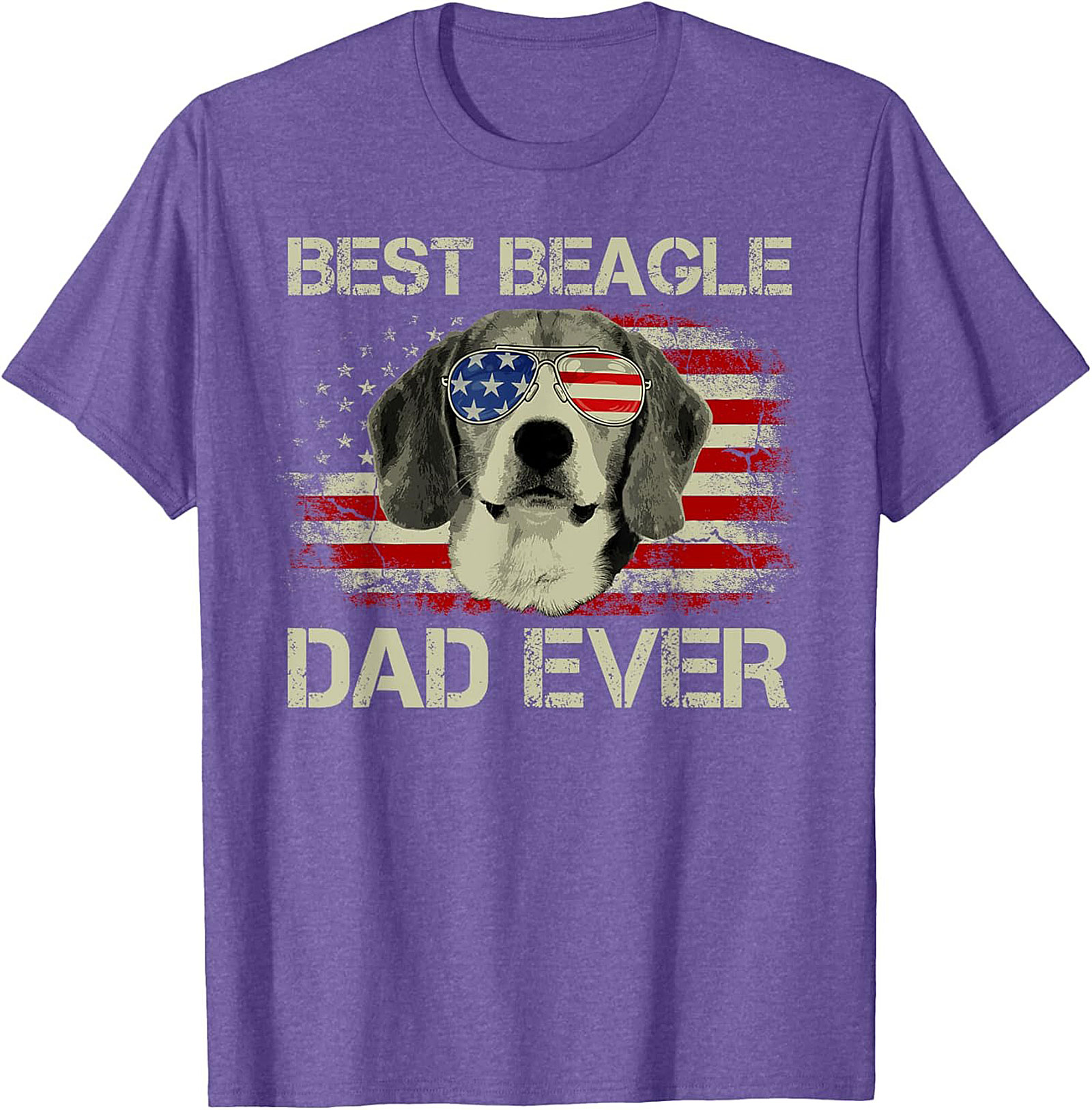 Best Beagle Dad Ever T-Shirt | Funny Patriotic Dog Dad Graphic Tee