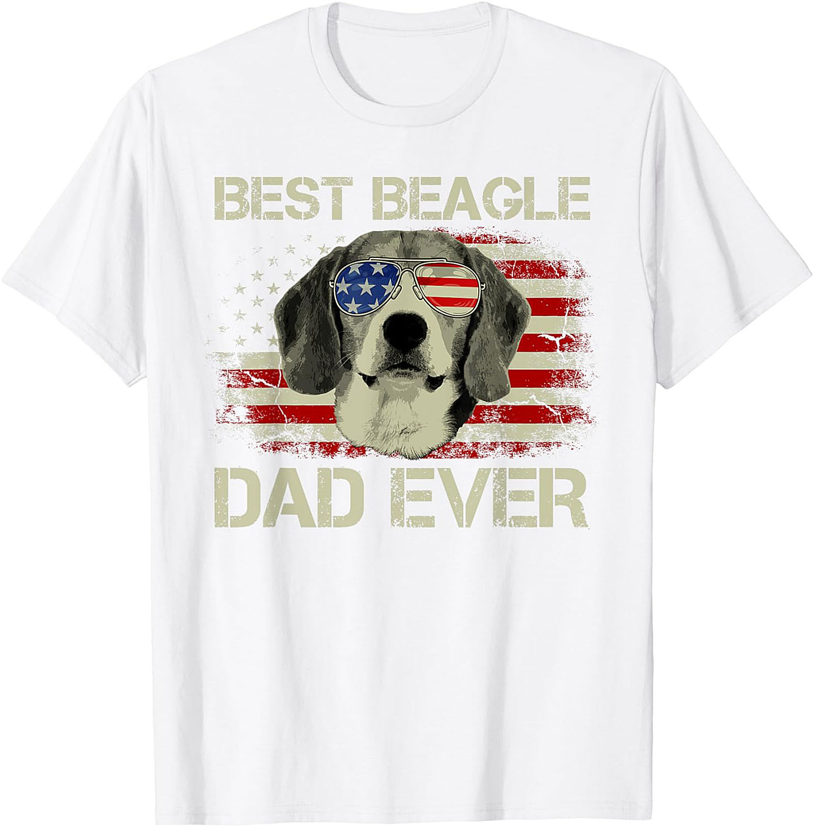 Best Beagle Dad Ever T-Shirt | Funny Patriotic Dog Dad Graphic Tee