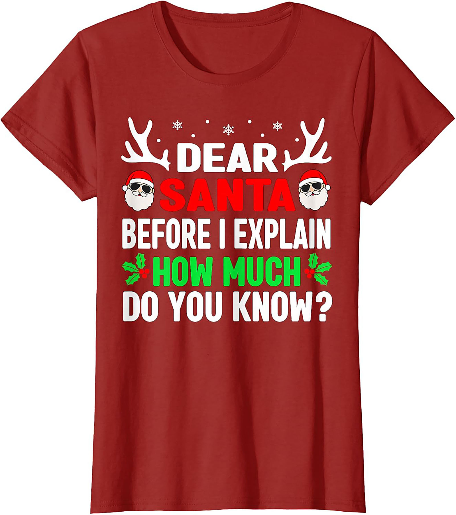 Funny Dear Santa T-shirt Naughty List Holiday Tee