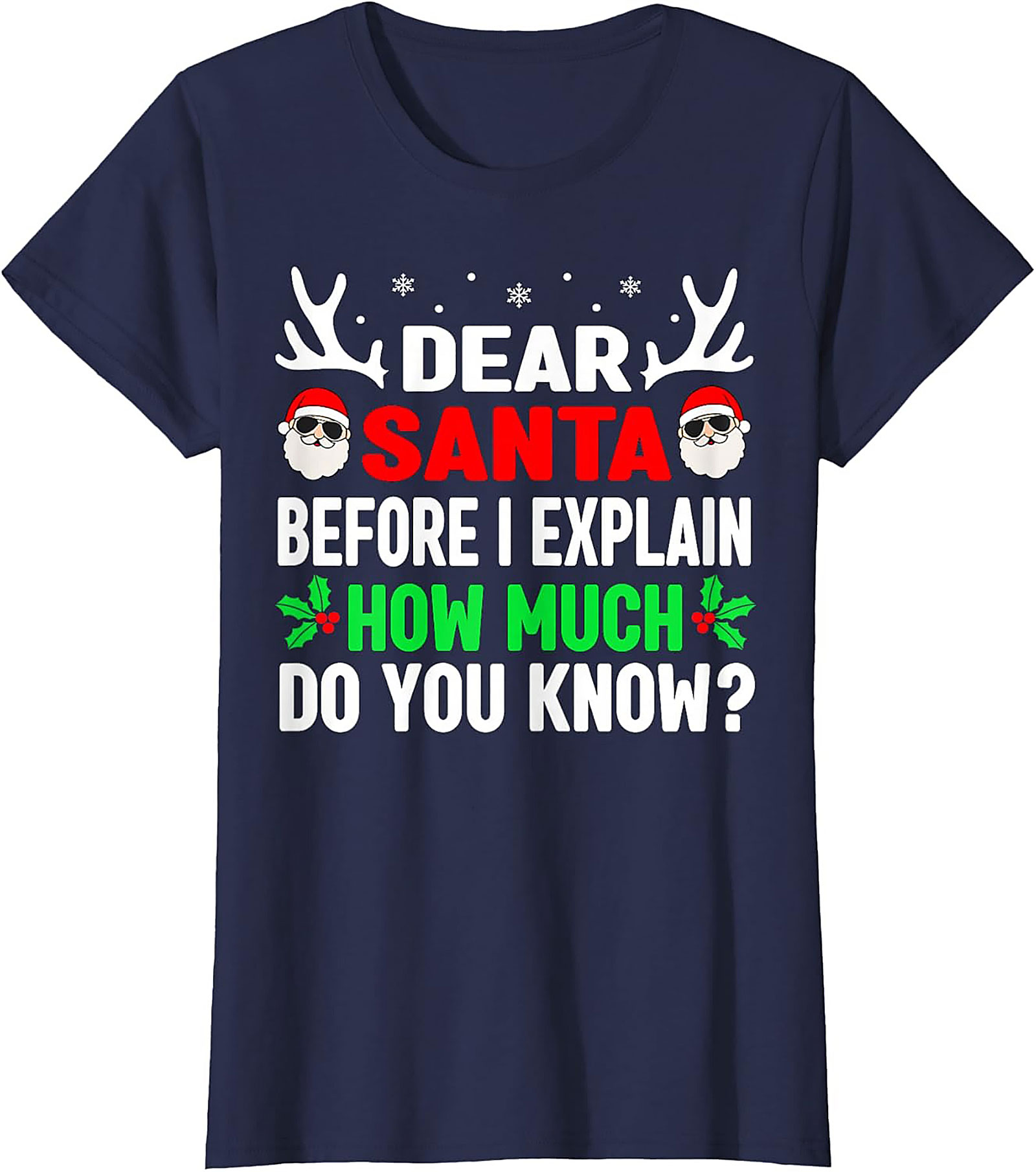 Funny Dear Santa T-shirt Naughty List Holiday Tee