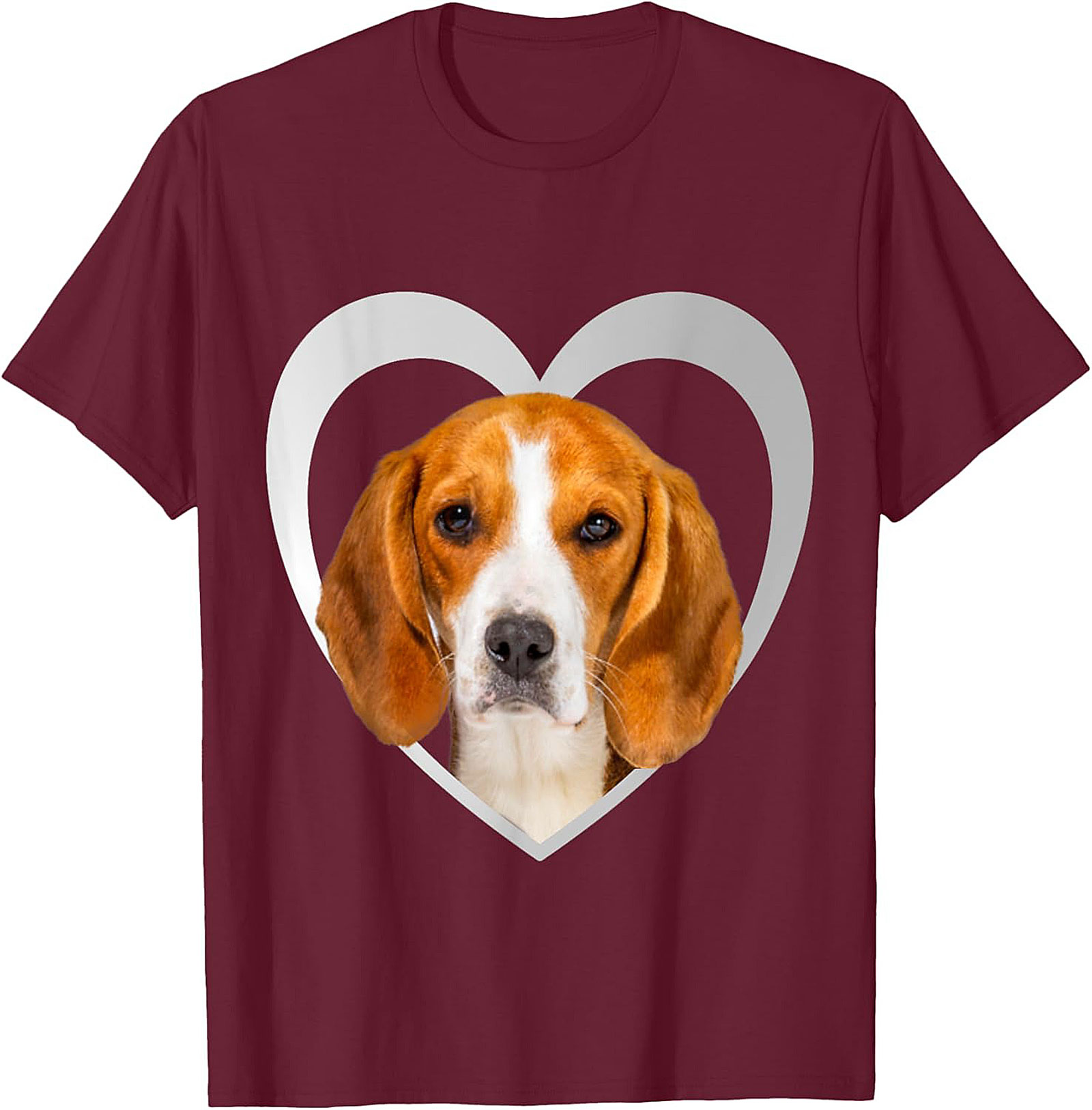 Beagle Lover T-shirt | Cute Dog Heart Graphic Tee for Dog Parents