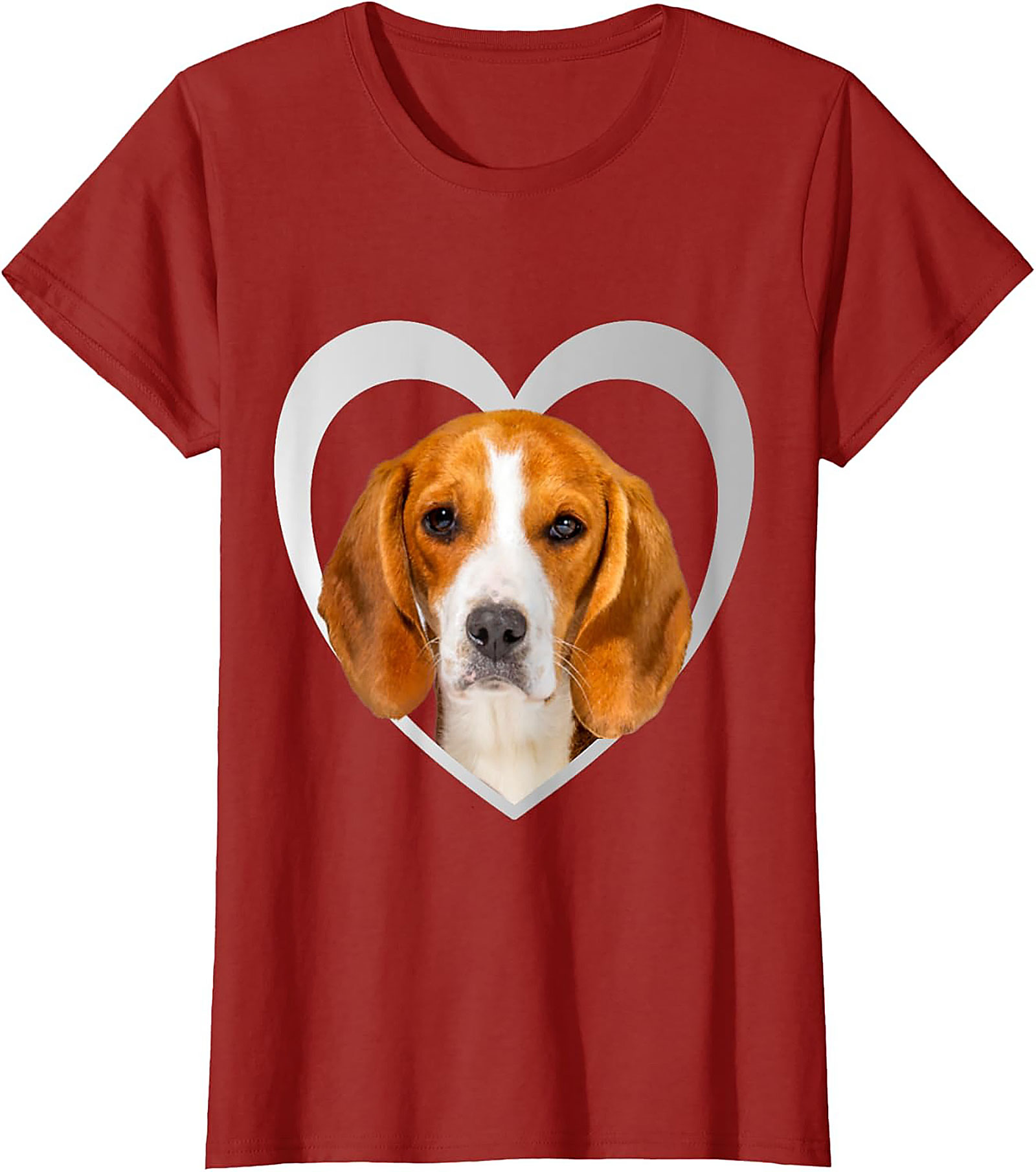 Beagle Lover T-shirt | Cute Dog Heart Graphic Tee for Dog Parents