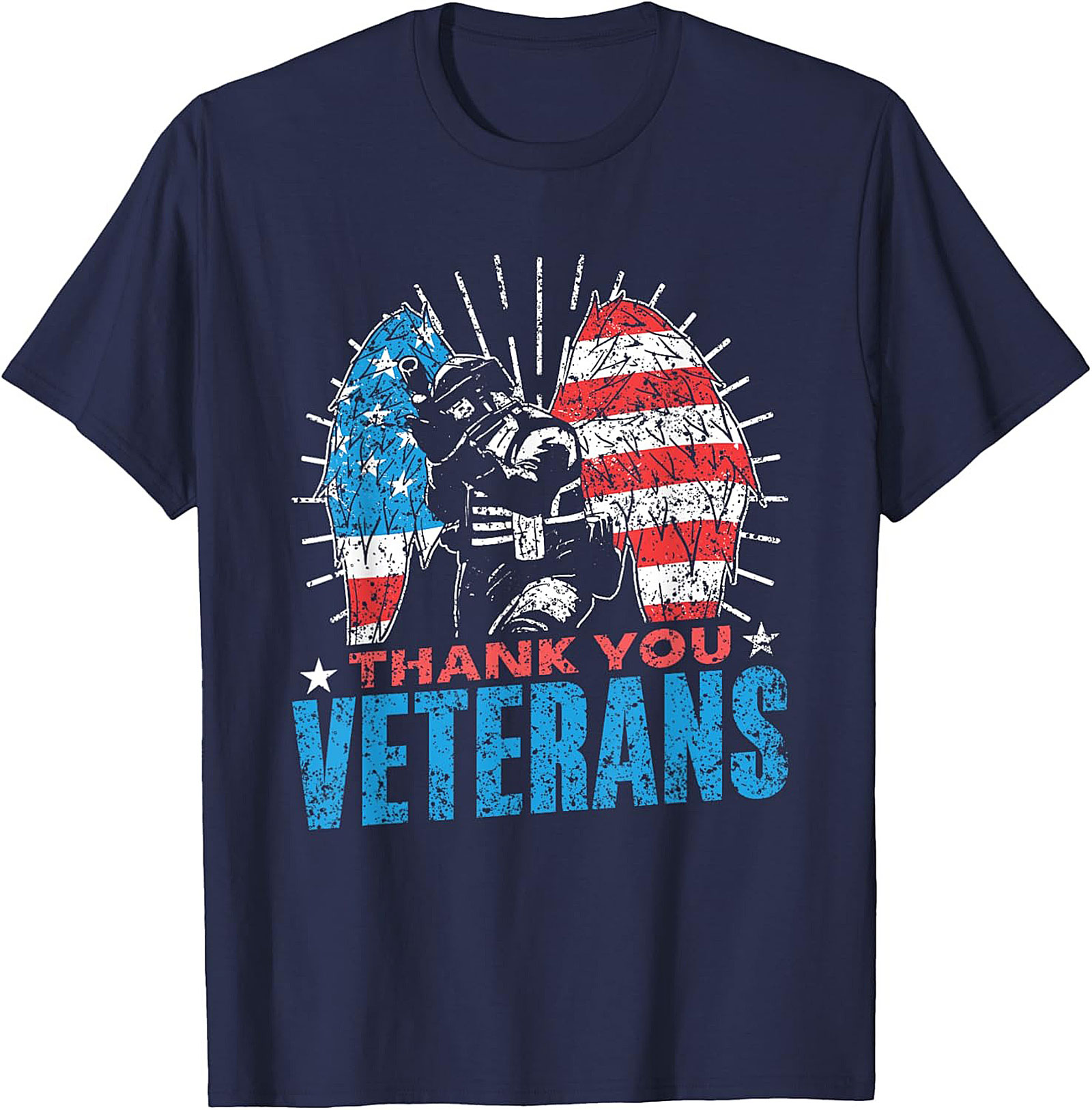 Veteran Thank You T-shirt | American Flag Wings Patriotic Tee
