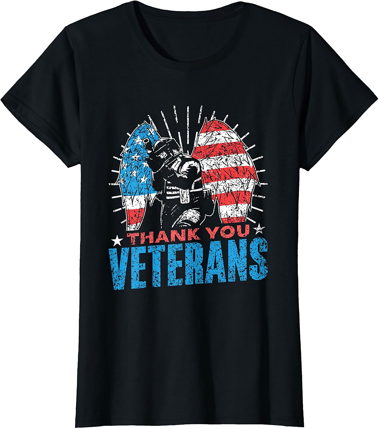 Veteran Thank You T-shirt | American Flag Wings Patriotic Tee