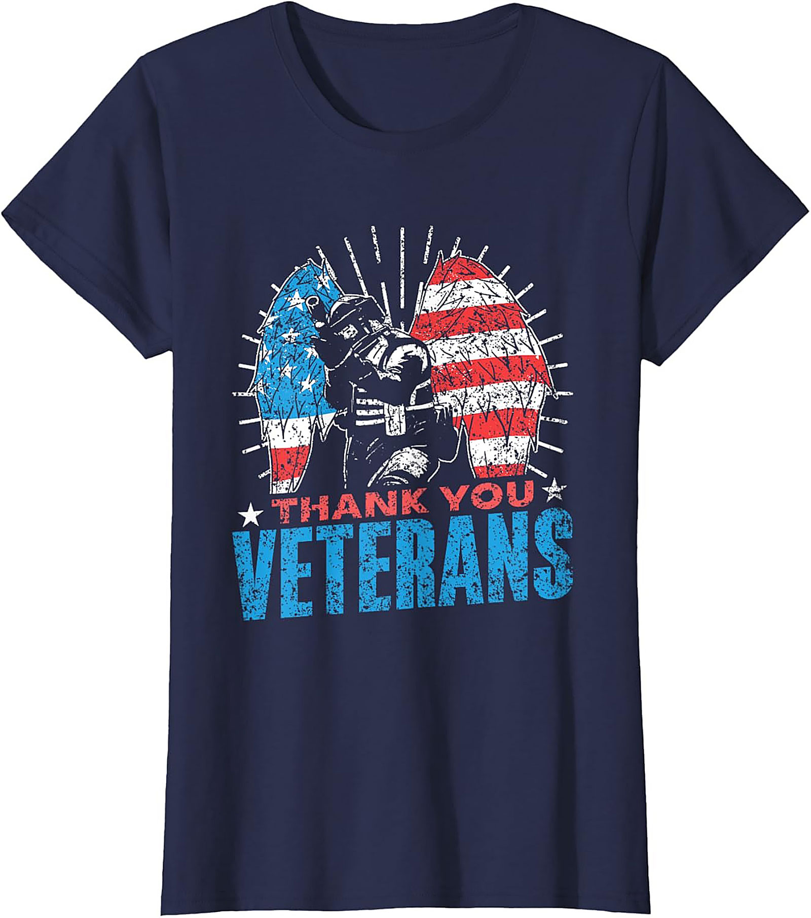 Veteran Thank You T-shirt | American Flag Wings Patriotic Tee