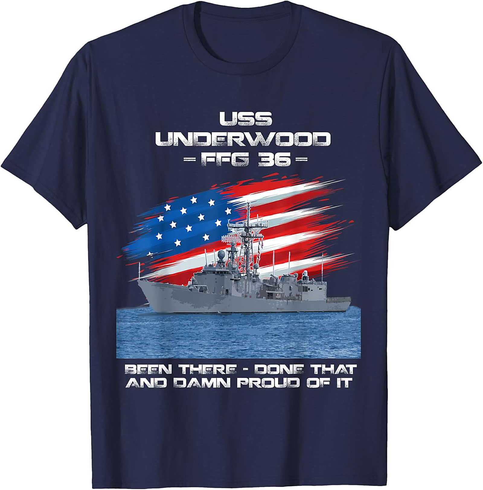 USS Underwood FFG 36 Graphic Tee | Navy Veteran Shirt