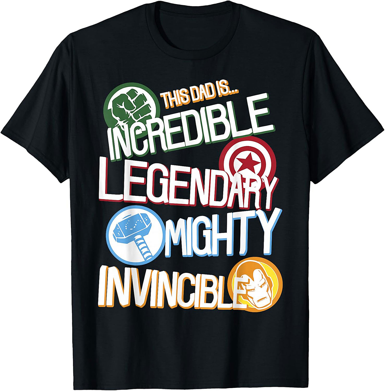 Incredible Dad Legendary Superhero Graphic Tee Gift