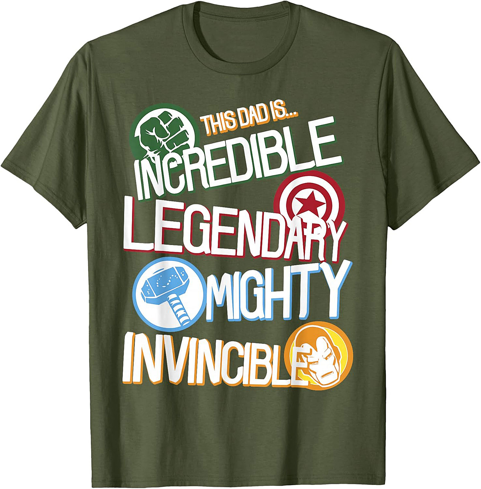 Incredible Dad Legendary Superhero Graphic Tee Gift