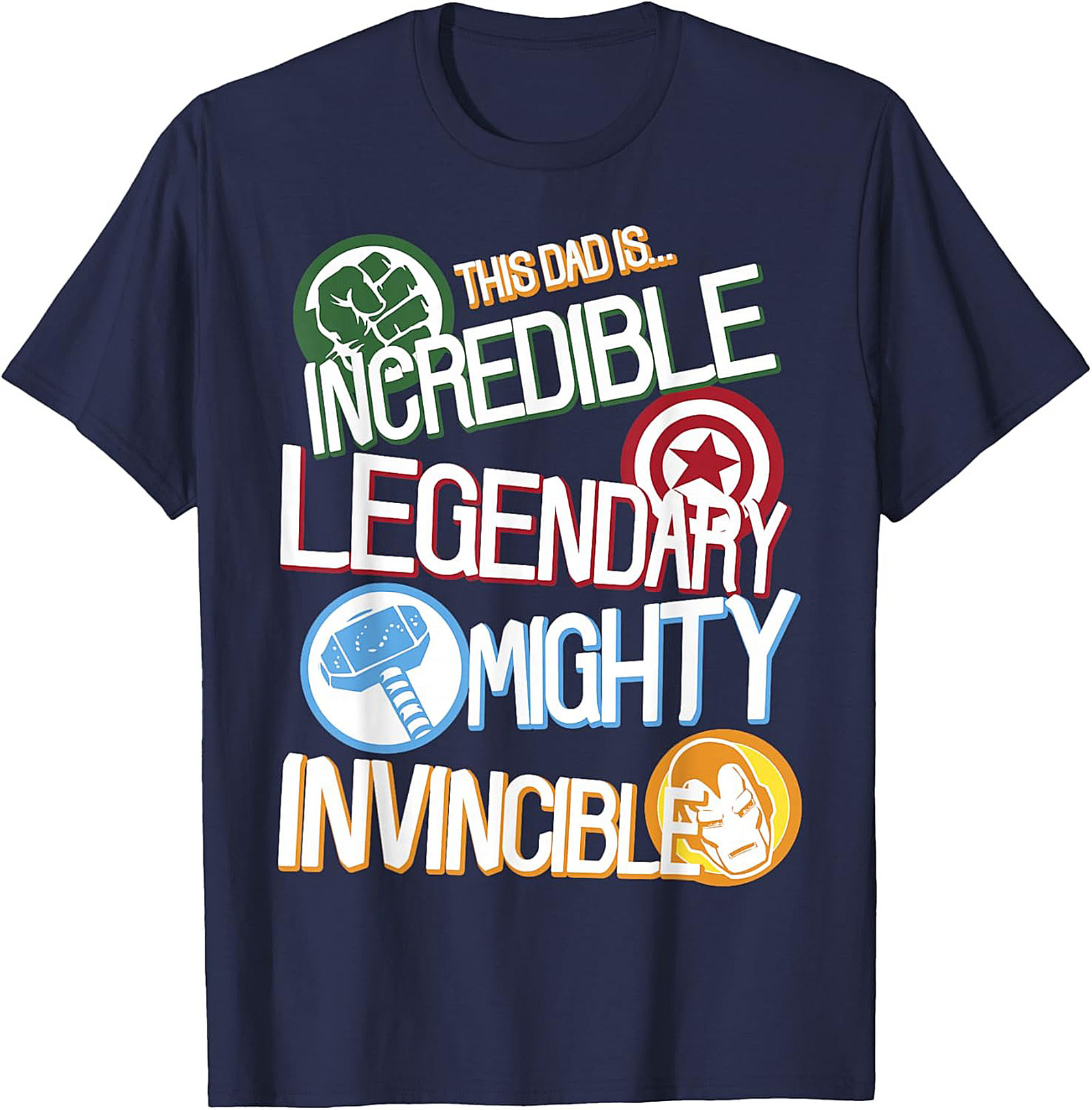 Incredible Dad Legendary Superhero Graphic Tee Gift