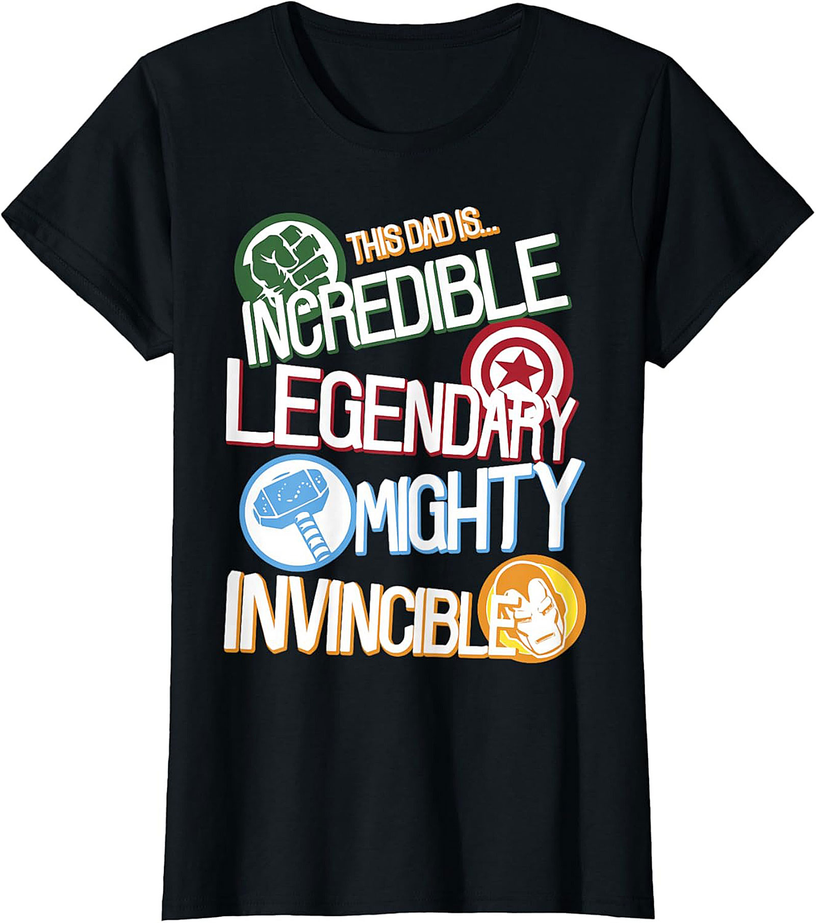 Incredible Dad Legendary Superhero Graphic Tee Gift