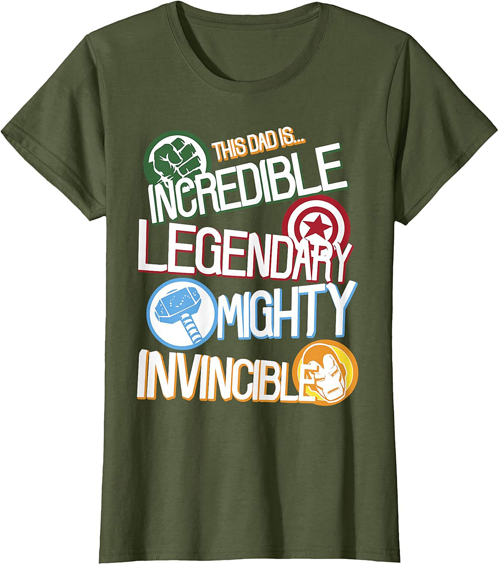 Incredible Dad Legendary Superhero Graphic Tee Gift