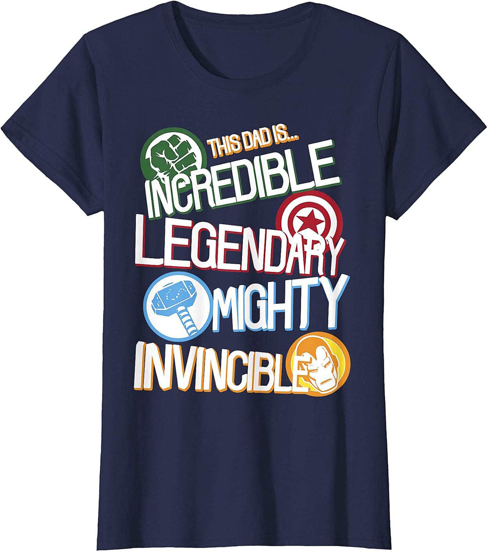 Incredible Dad Legendary Superhero Graphic Tee Gift