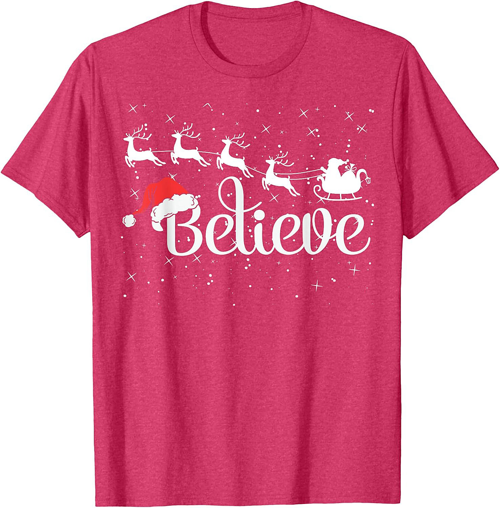 Believe Christmas Graphic Tee Soft Holiday Shirt Gift