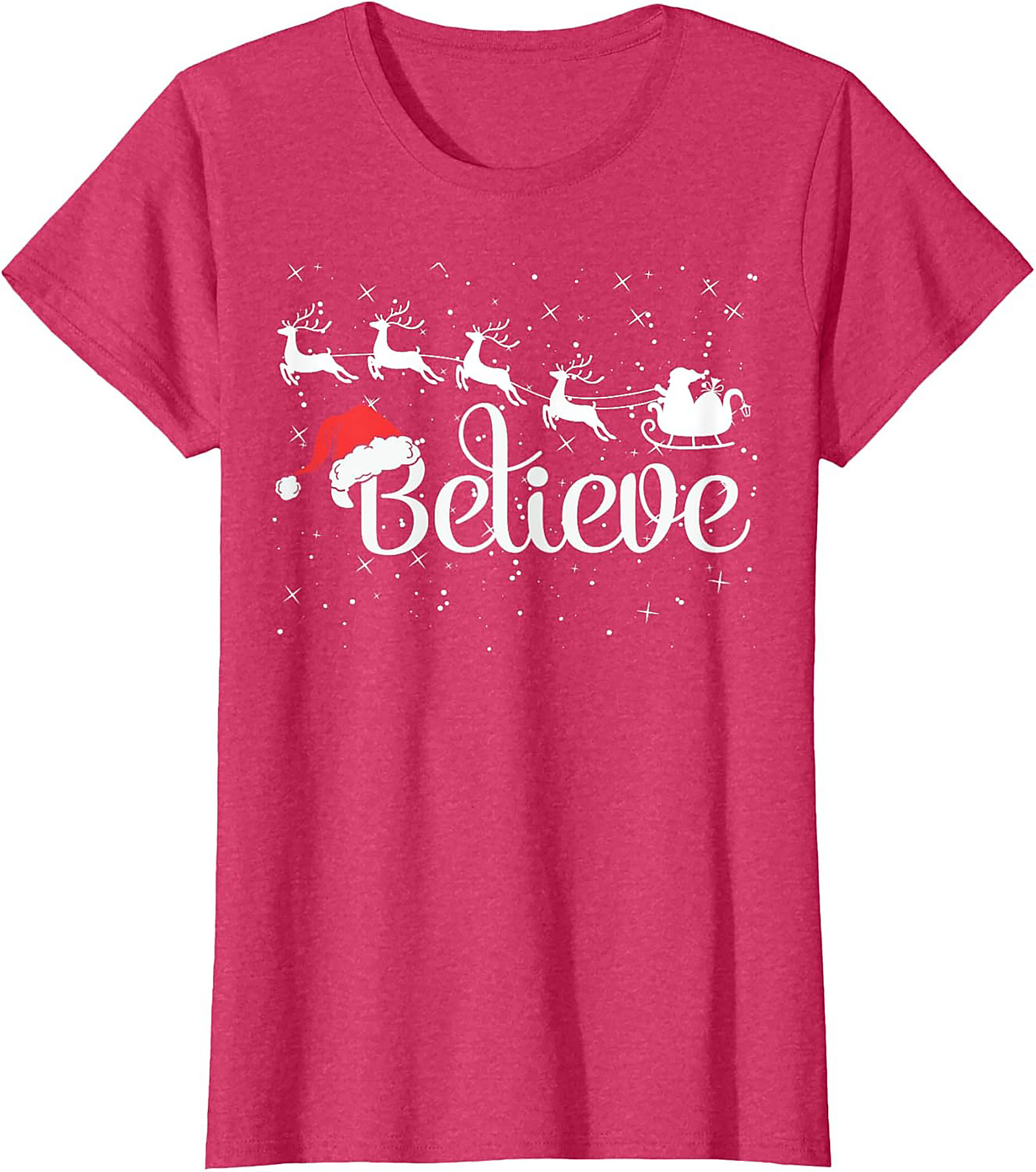 Believe Christmas Graphic Tee Soft Holiday Shirt Gift