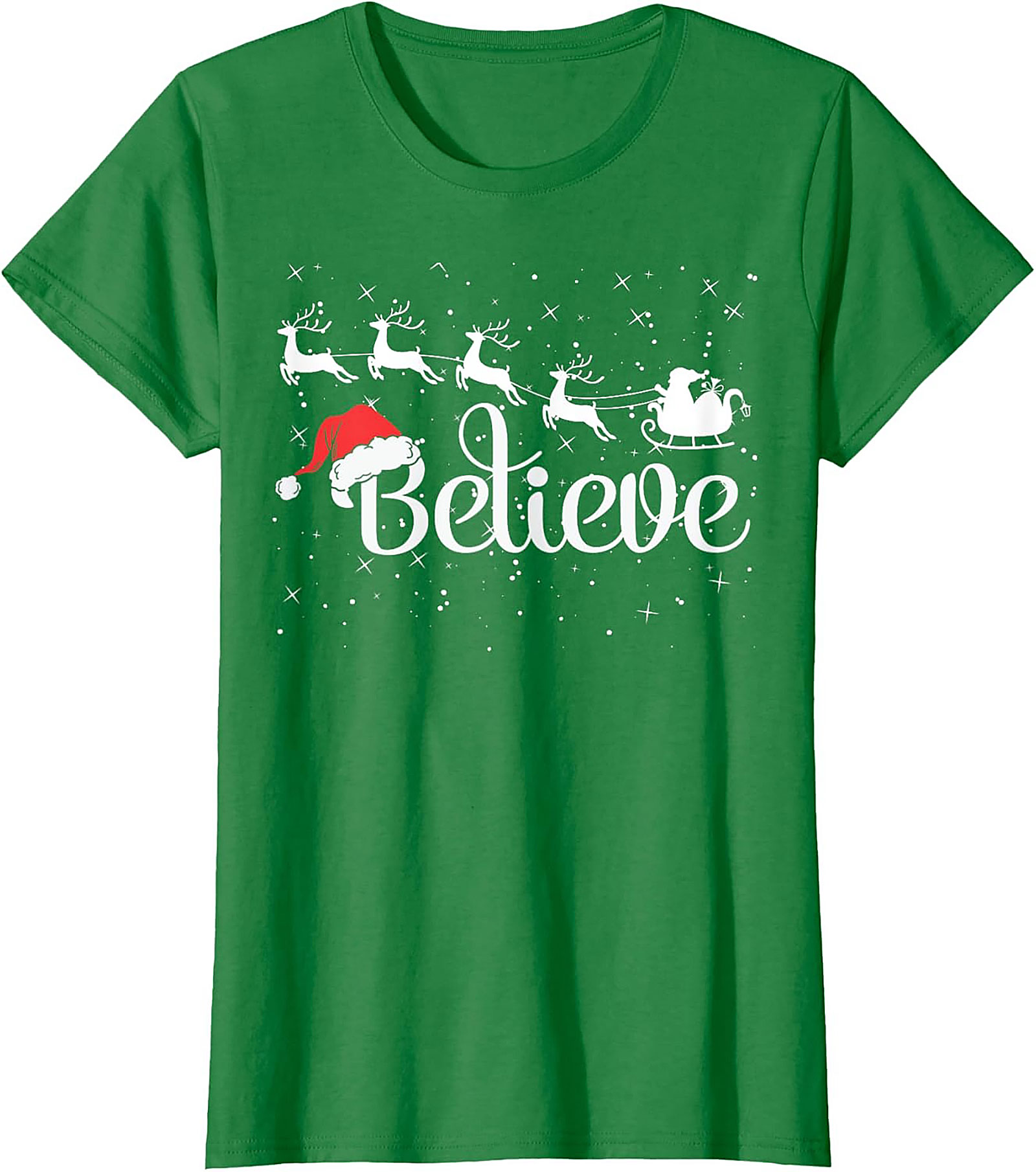Believe Christmas Graphic Tee Soft Holiday Shirt Gift