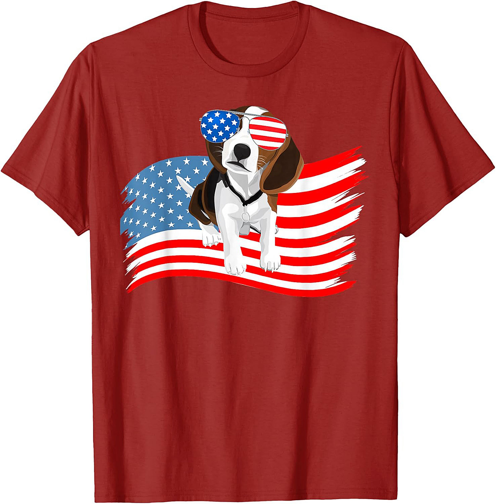 Patriotic Beagle Dog T-shirt | Cool American Flag Graphic Tee