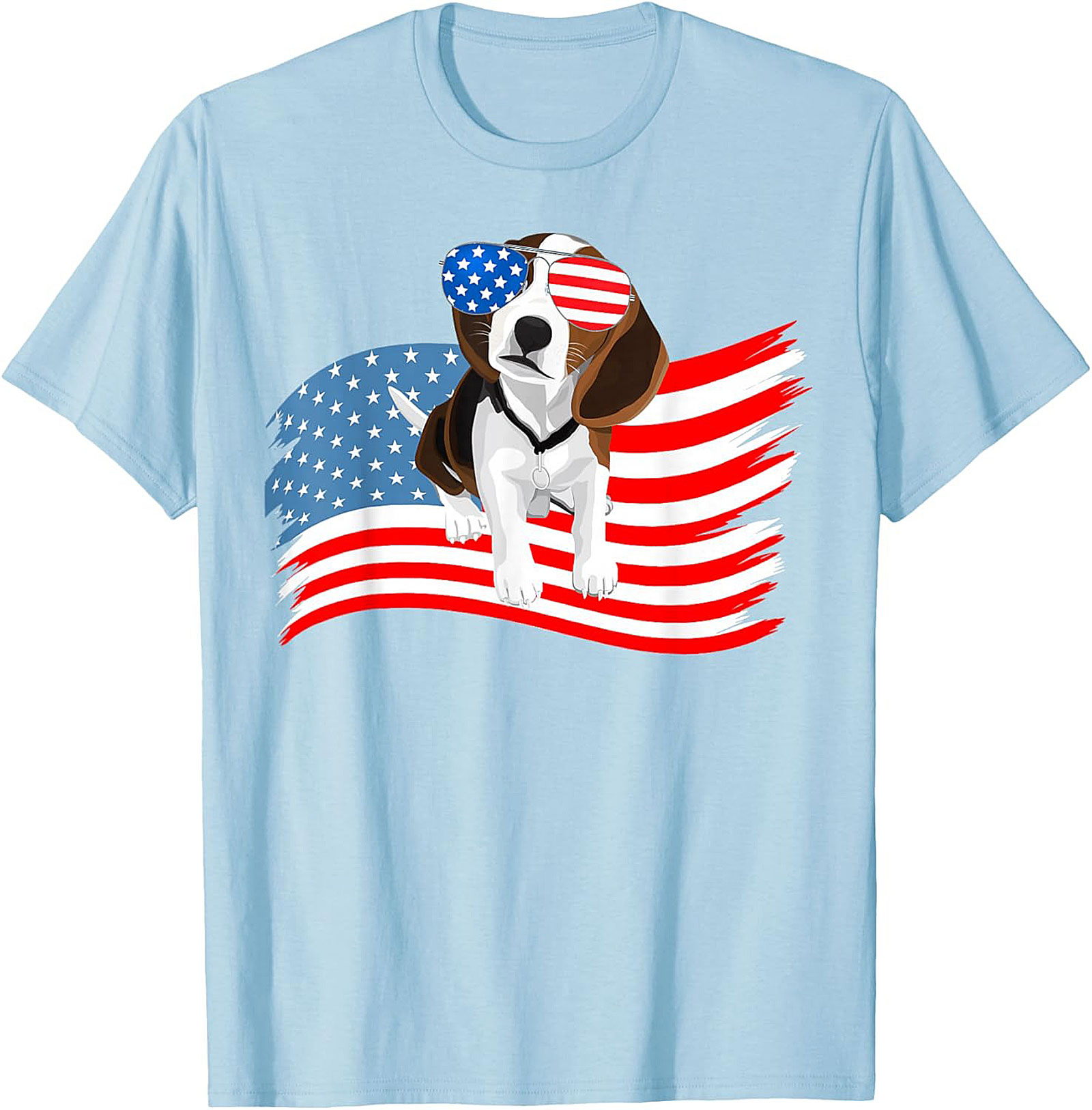 Patriotic Beagle Dog T-shirt | Cool American Flag Graphic Tee
