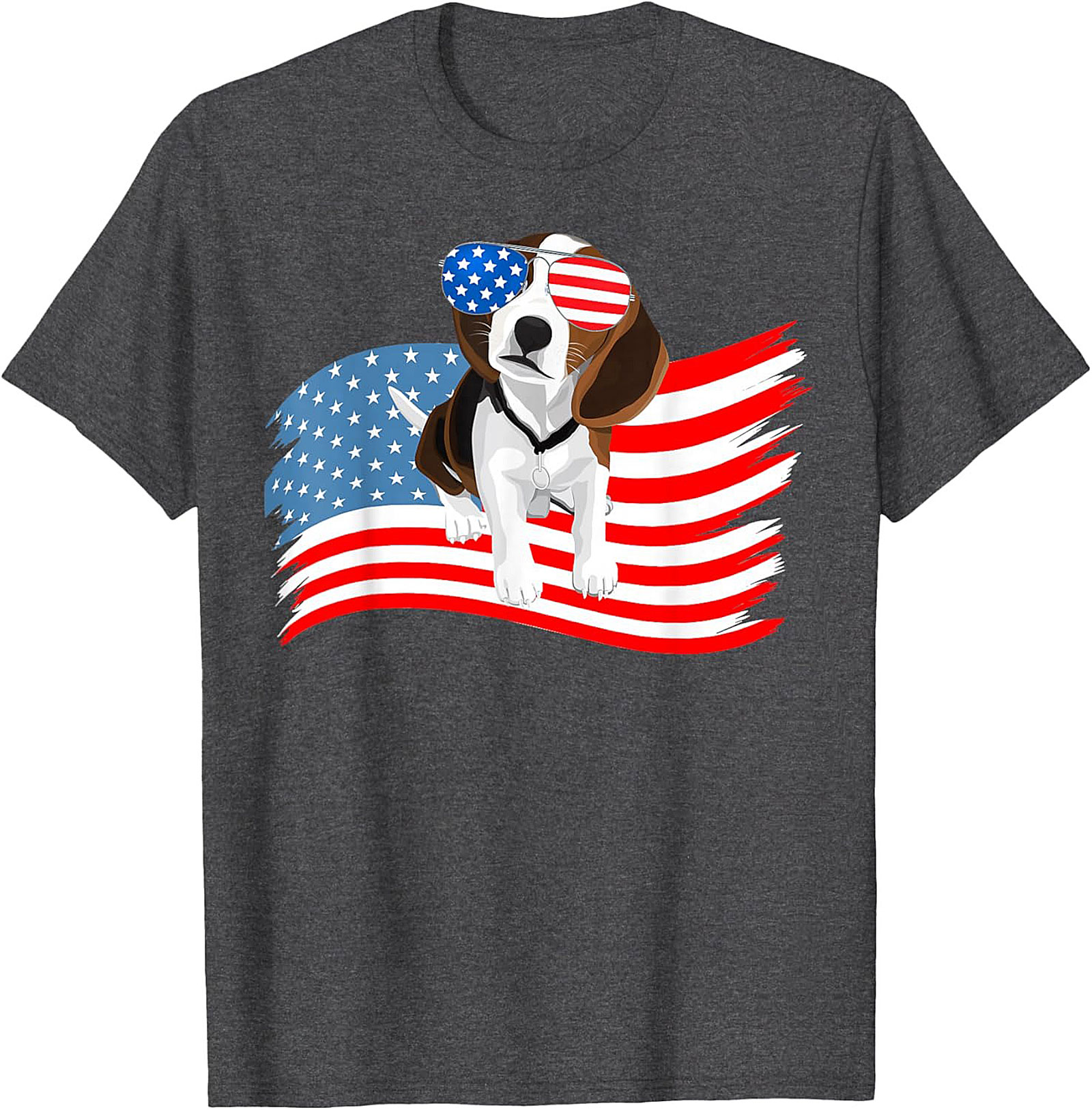 Patriotic Beagle Dog T-shirt | Cool American Flag Graphic Tee