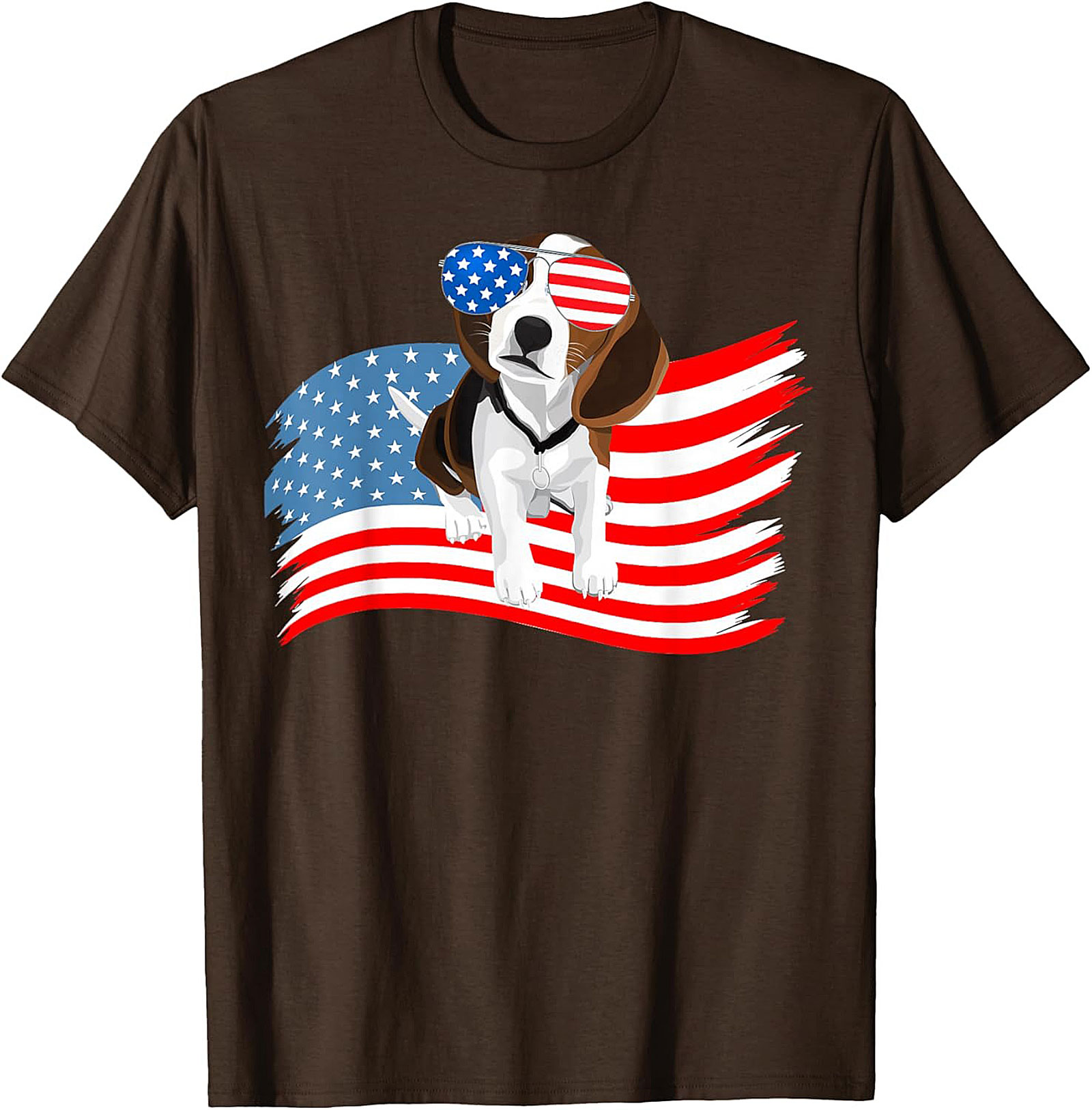 Patriotic Beagle Dog T-shirt | Cool American Flag Graphic Tee