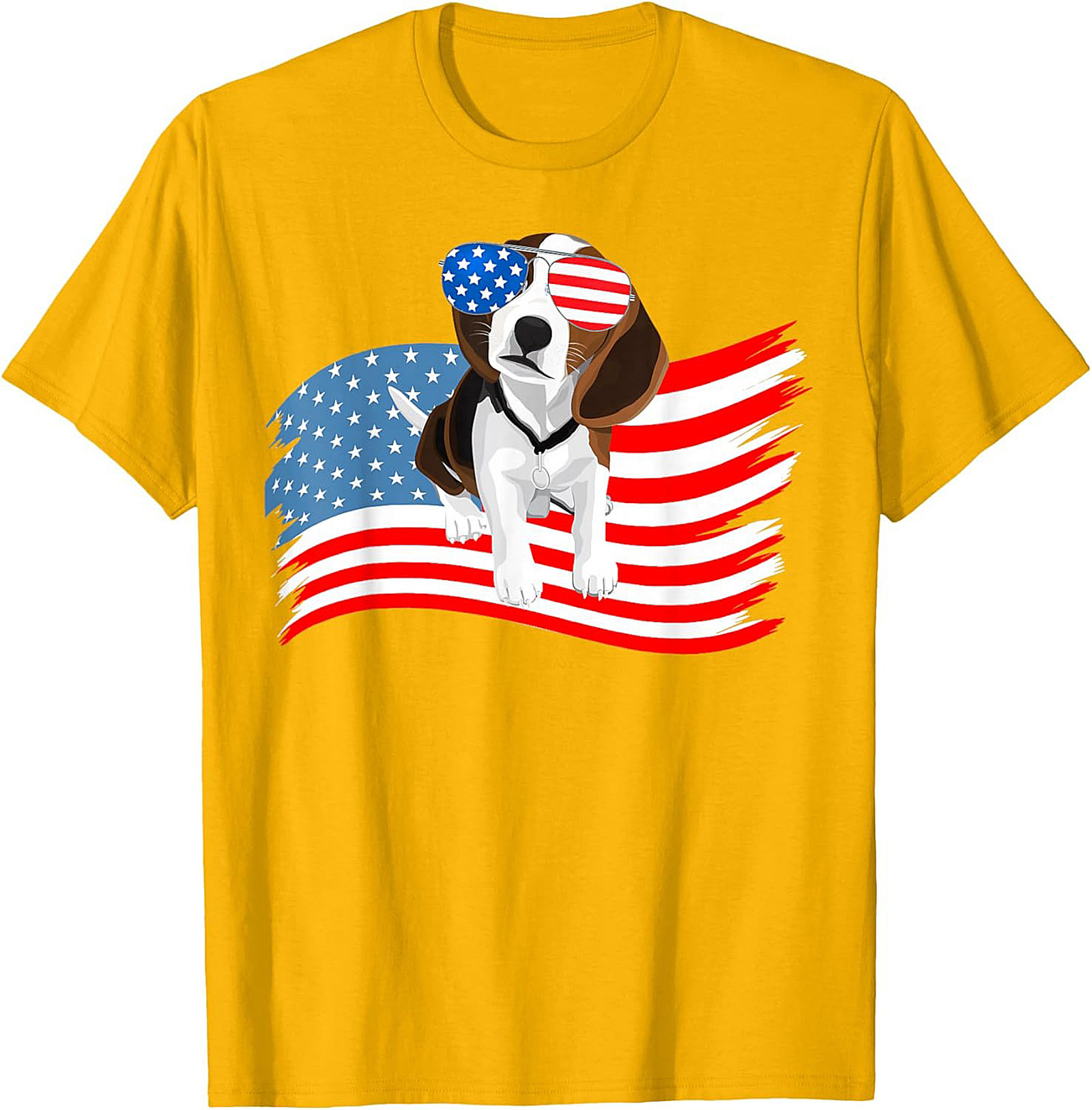 Patriotic Beagle Dog T-shirt | Cool American Flag Graphic Tee