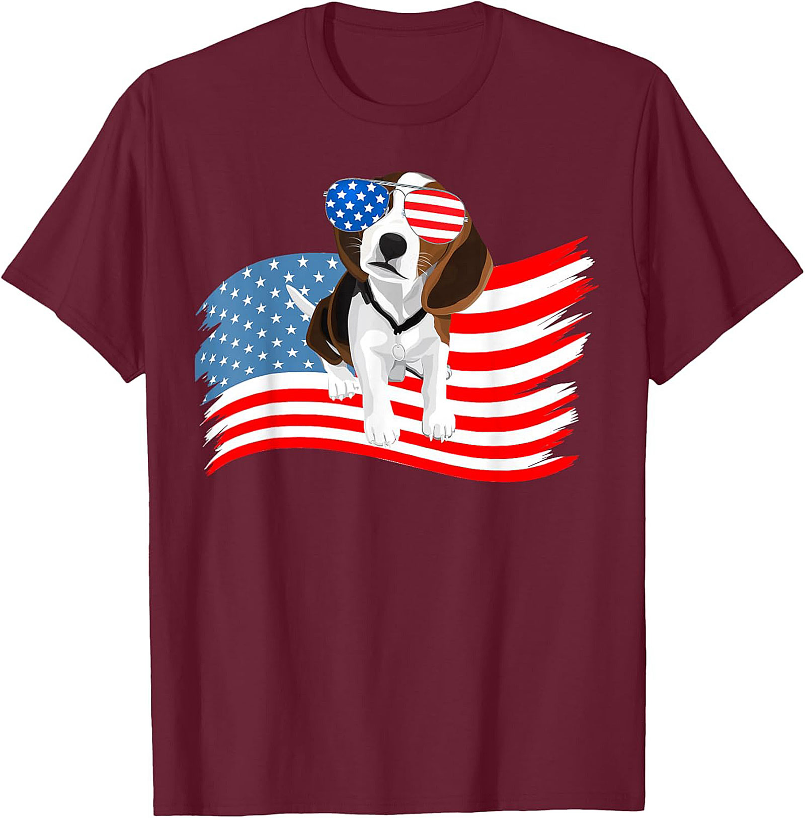 Patriotic Beagle Dog T-shirt | Cool American Flag Graphic Tee