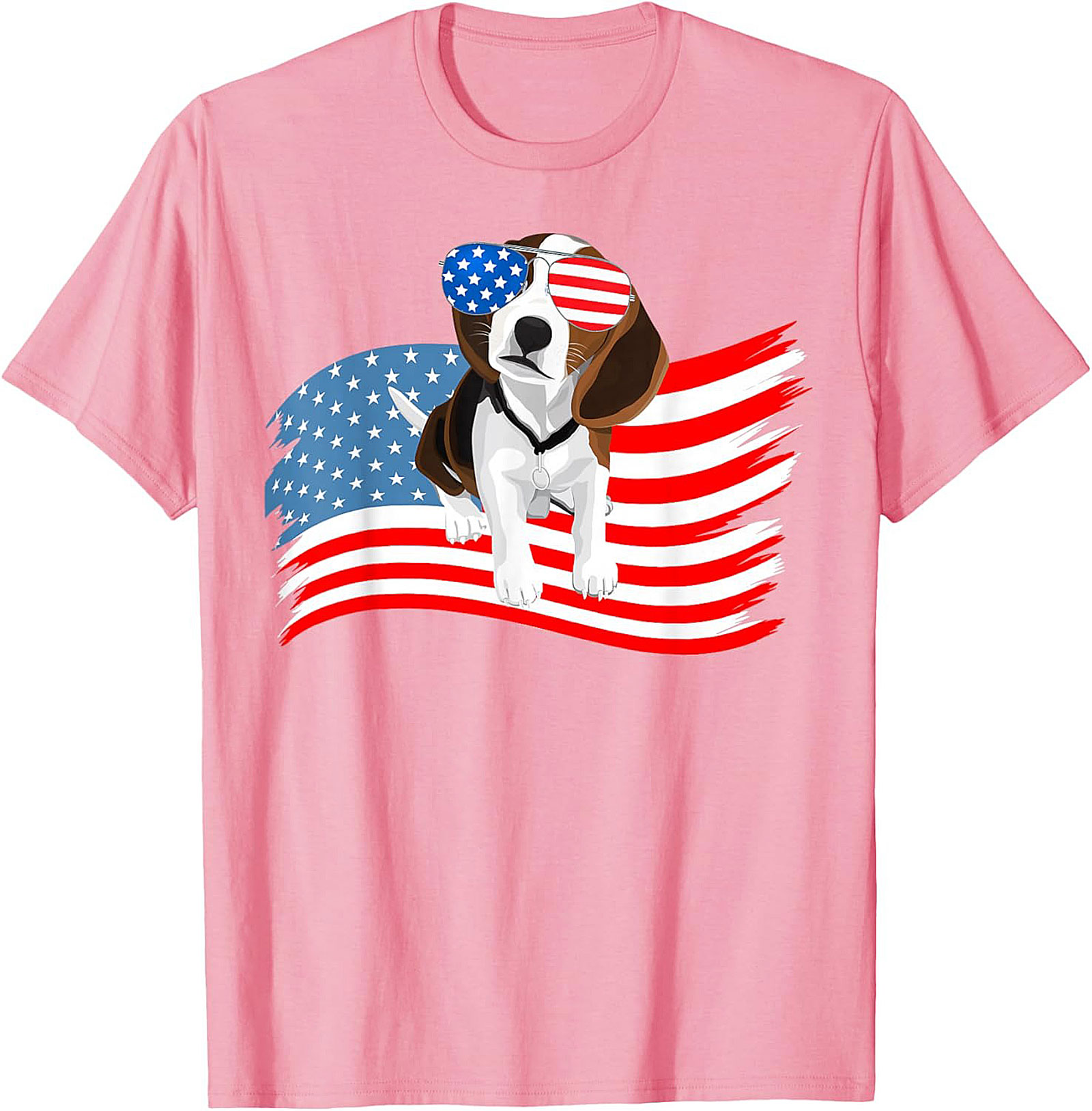 Patriotic Beagle Dog T-shirt | Cool American Flag Graphic Tee