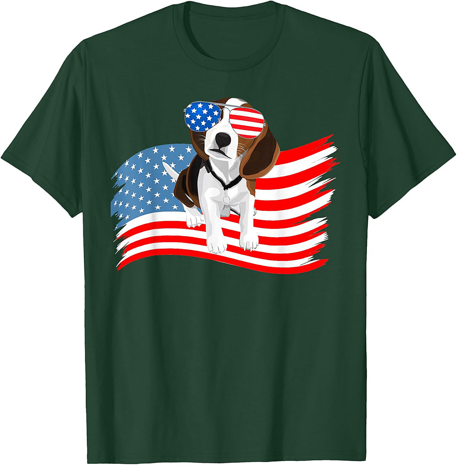 Patriotic Beagle Dog T-shirt | Cool American Flag Graphic Tee