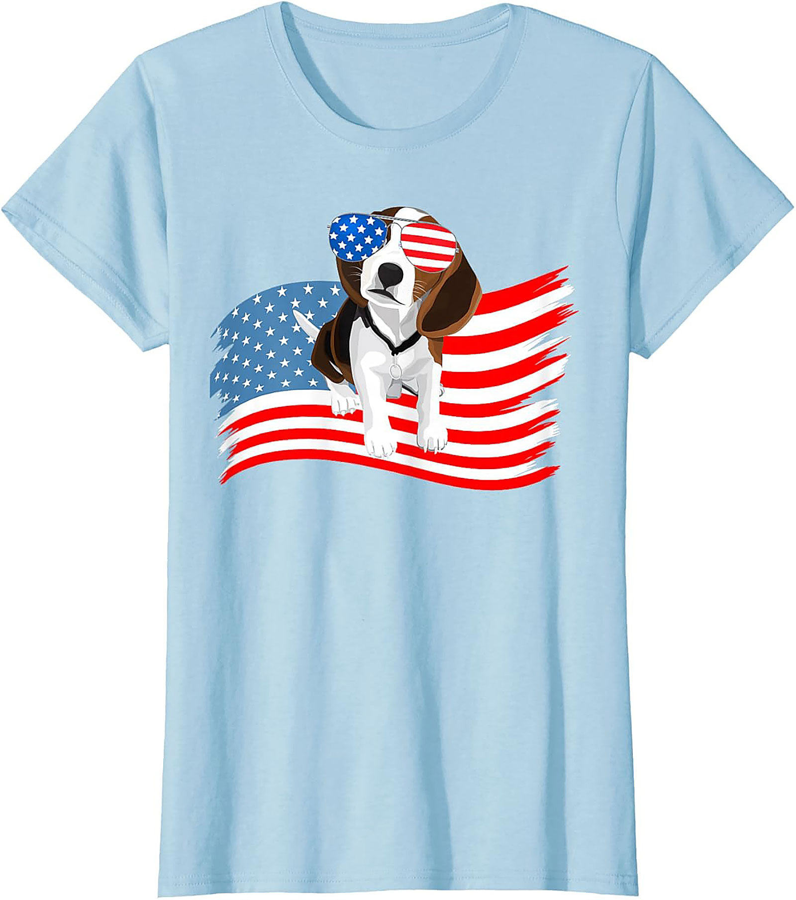 Patriotic Beagle Dog T-shirt | Cool American Flag Graphic Tee