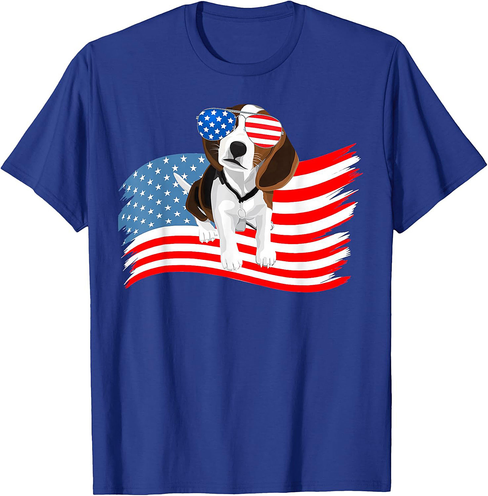 Patriotic Beagle Dog T-shirt | Cool American Flag Graphic Tee