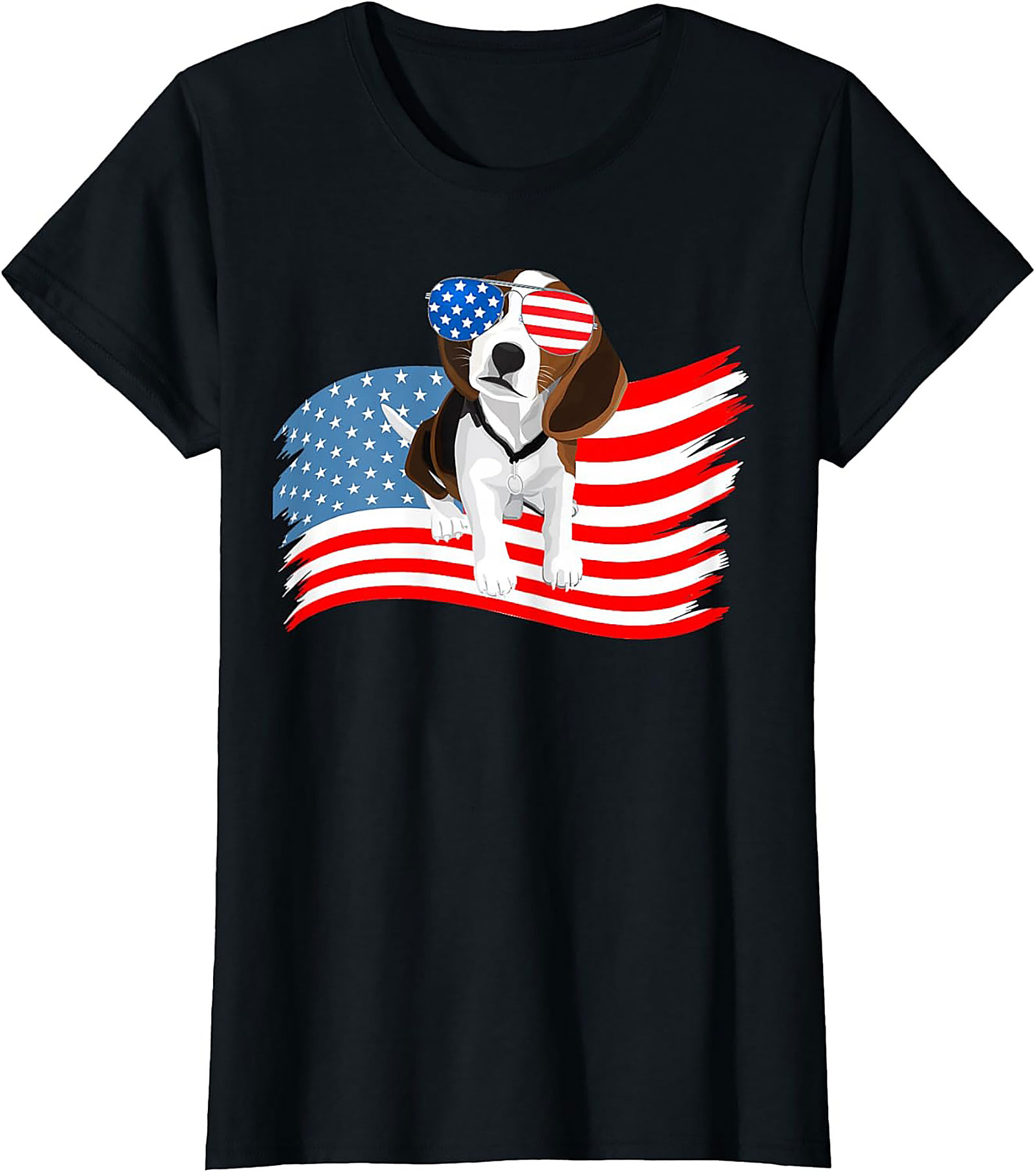 Patriotic Beagle Dog T-shirt | Cool American Flag Graphic Tee