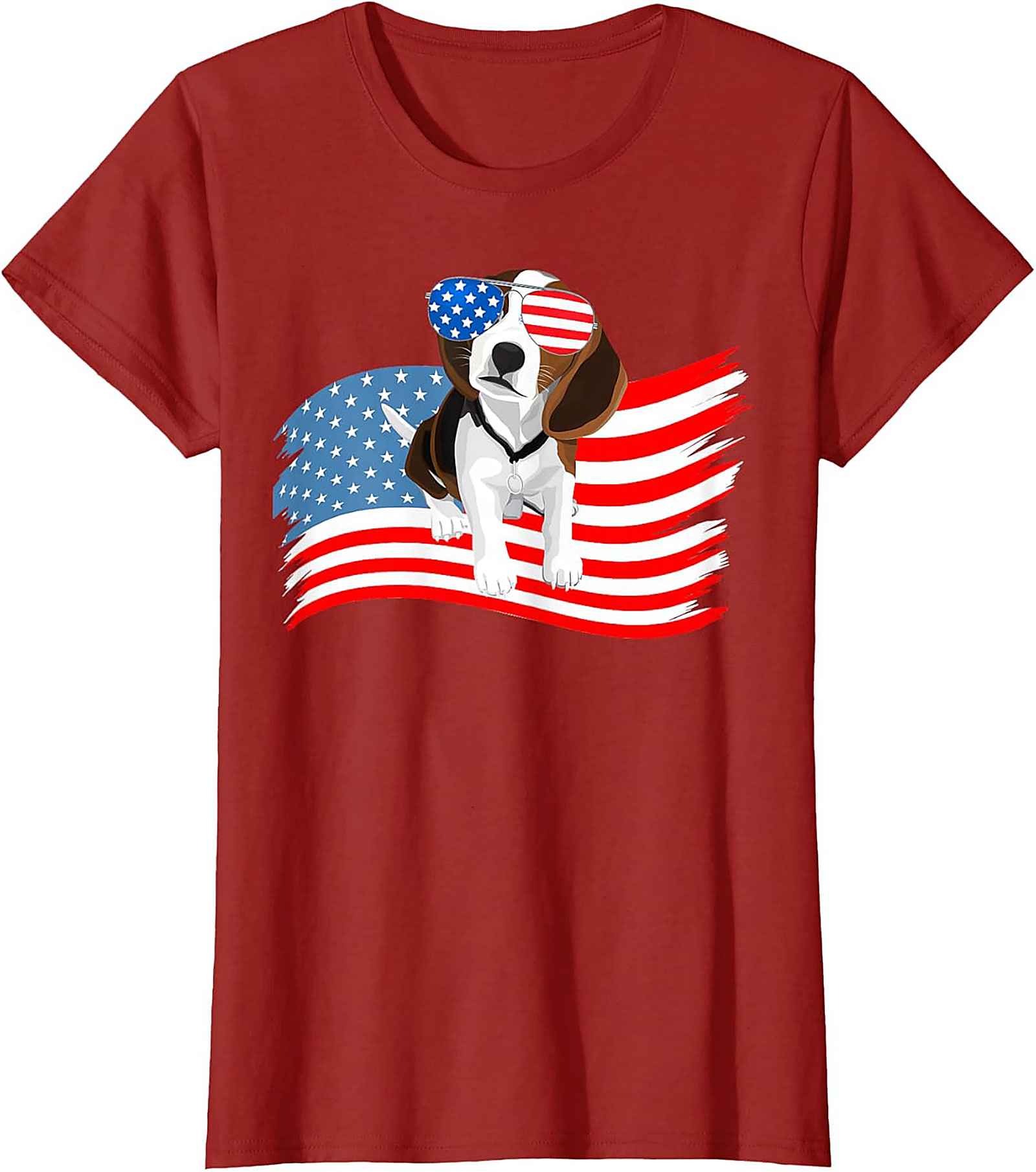 Patriotic Beagle Dog T-shirt | Cool American Flag Graphic Tee