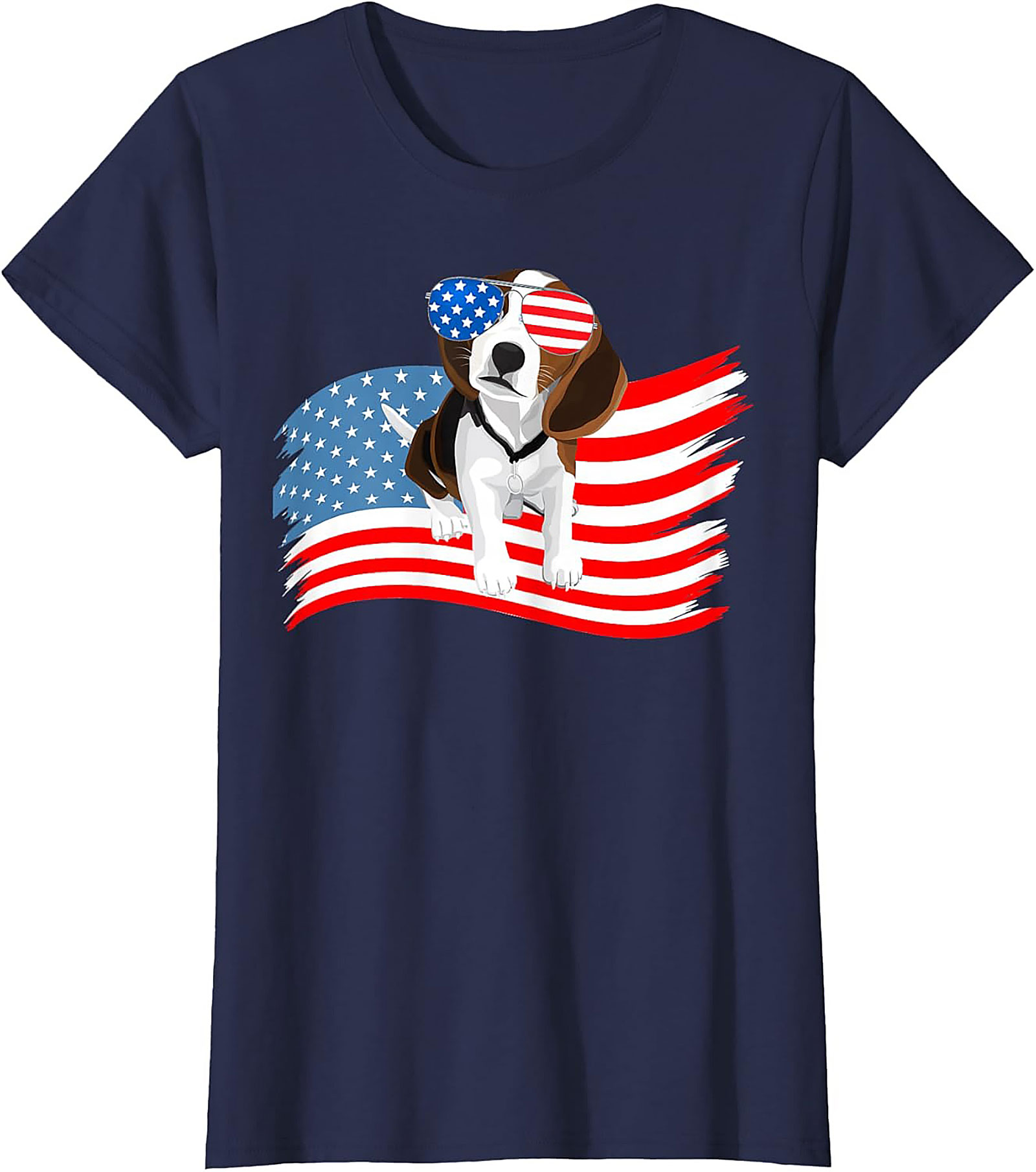 Patriotic Beagle Dog T-shirt | Cool American Flag Graphic Tee