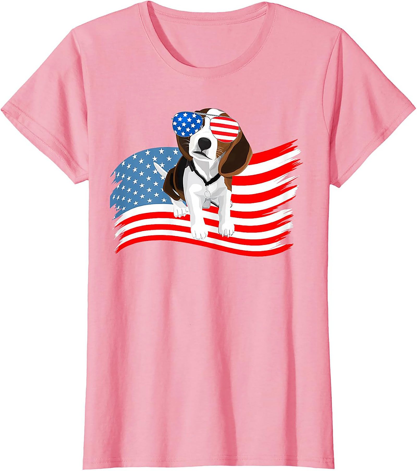 Patriotic Beagle Dog T-shirt | Cool American Flag Graphic Tee