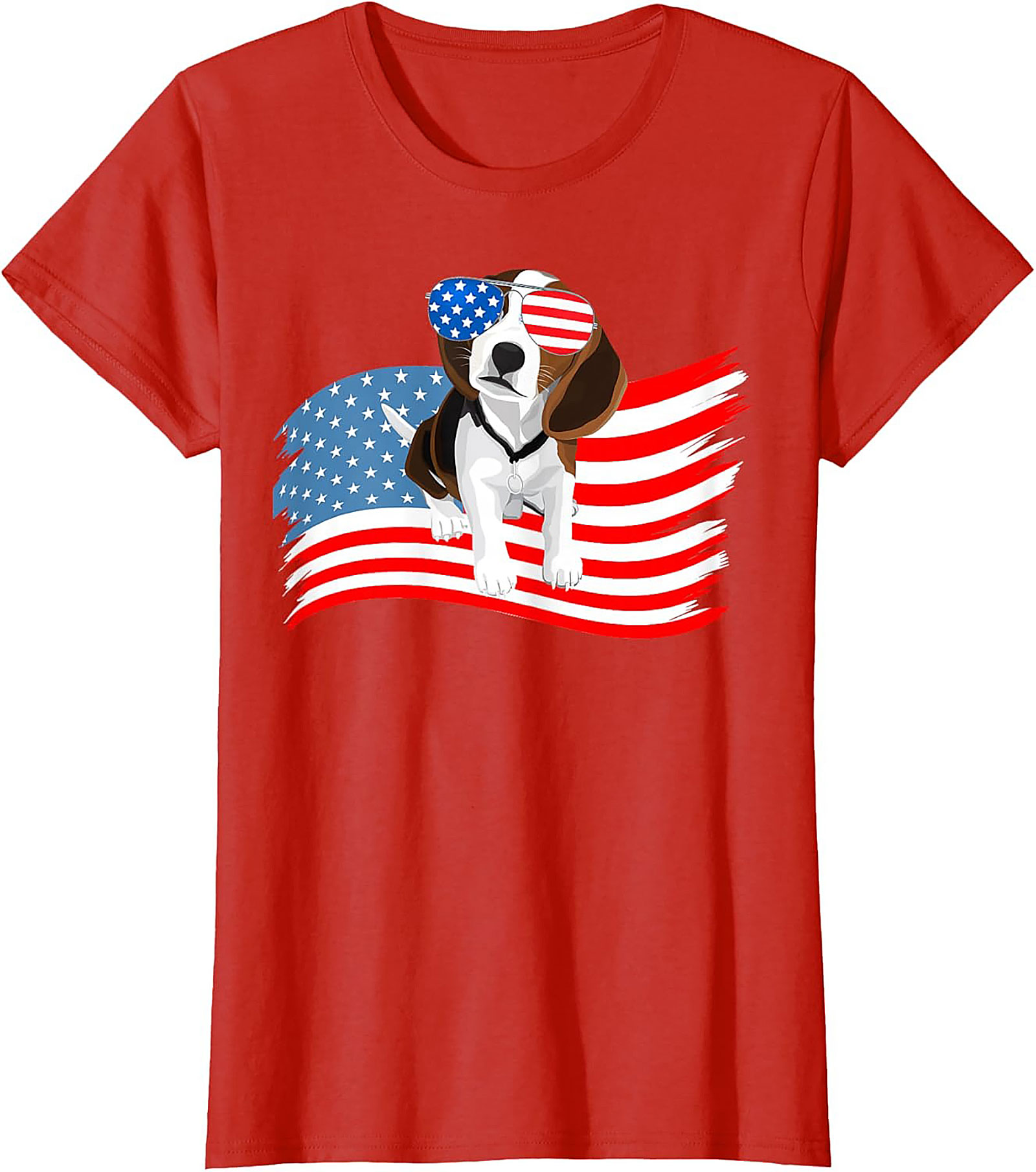 Patriotic Beagle Dog T-shirt | Cool American Flag Graphic Tee