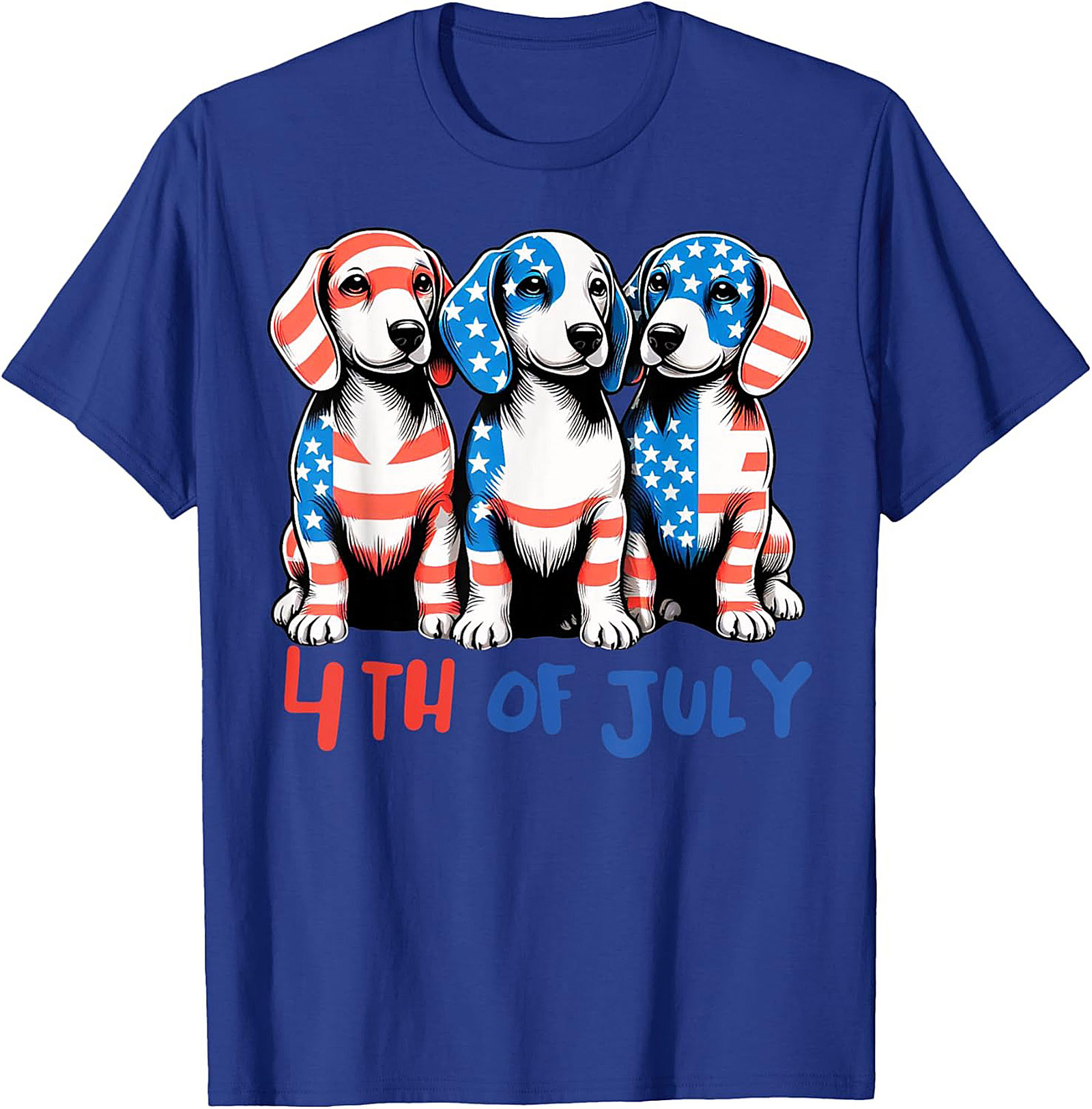 Patriotic Puppies 4th of July Graphic Tee | American Flag Dog Lover Shirt