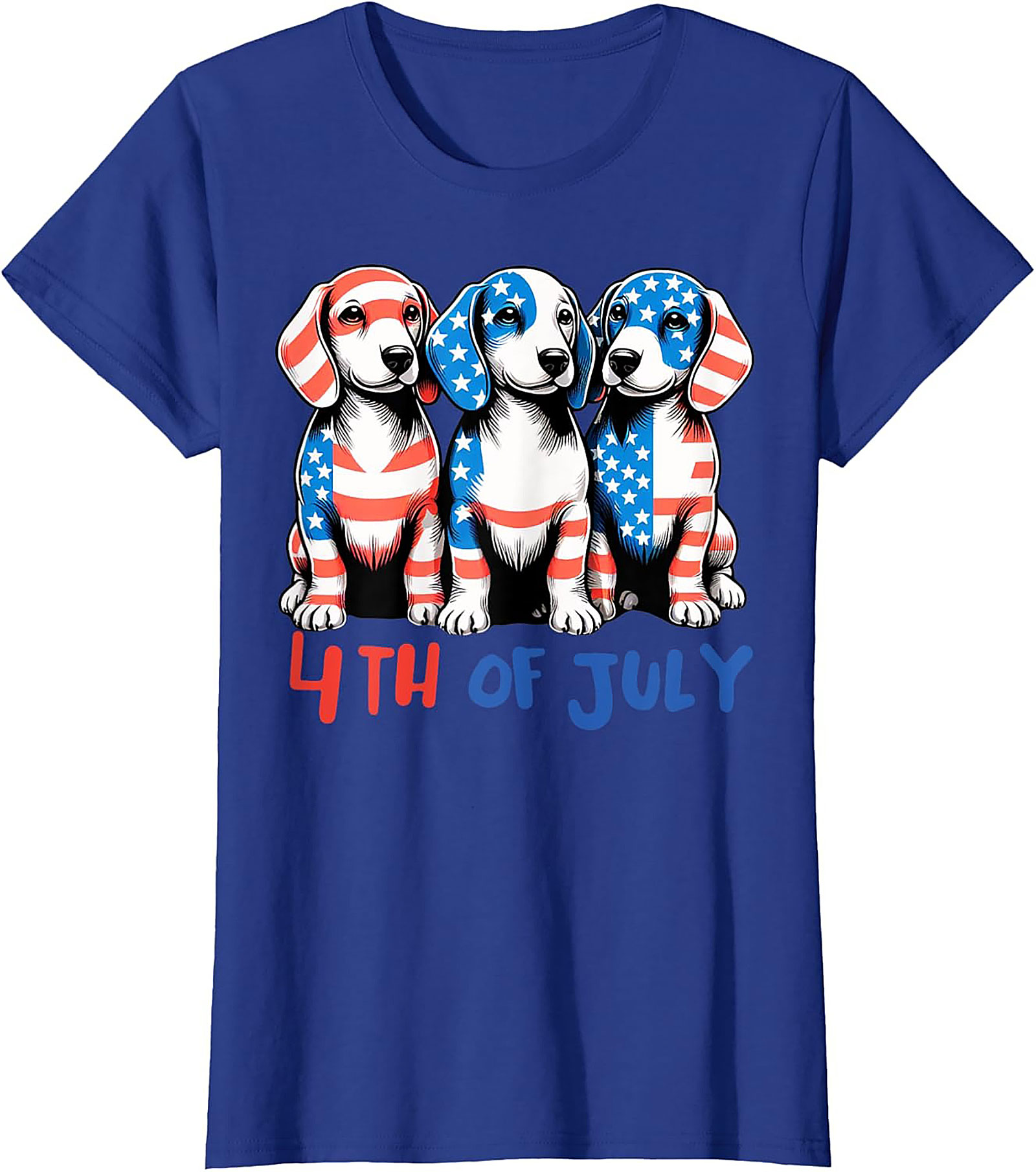 Patriotic Puppies 4th of July Graphic Tee | American Flag Dog Lover Shirt