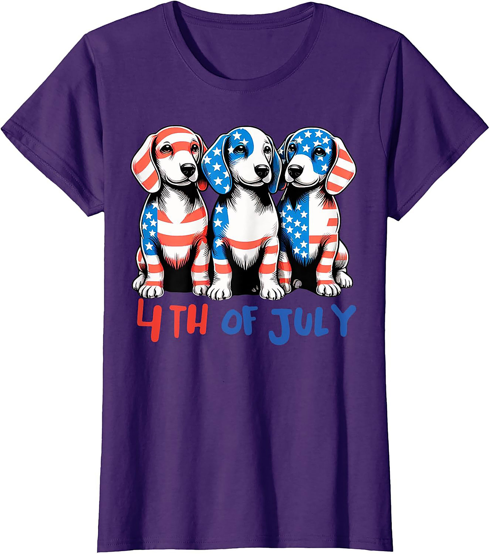 Patriotic Puppies 4th of July Graphic Tee | American Flag Dog Lover Shirt