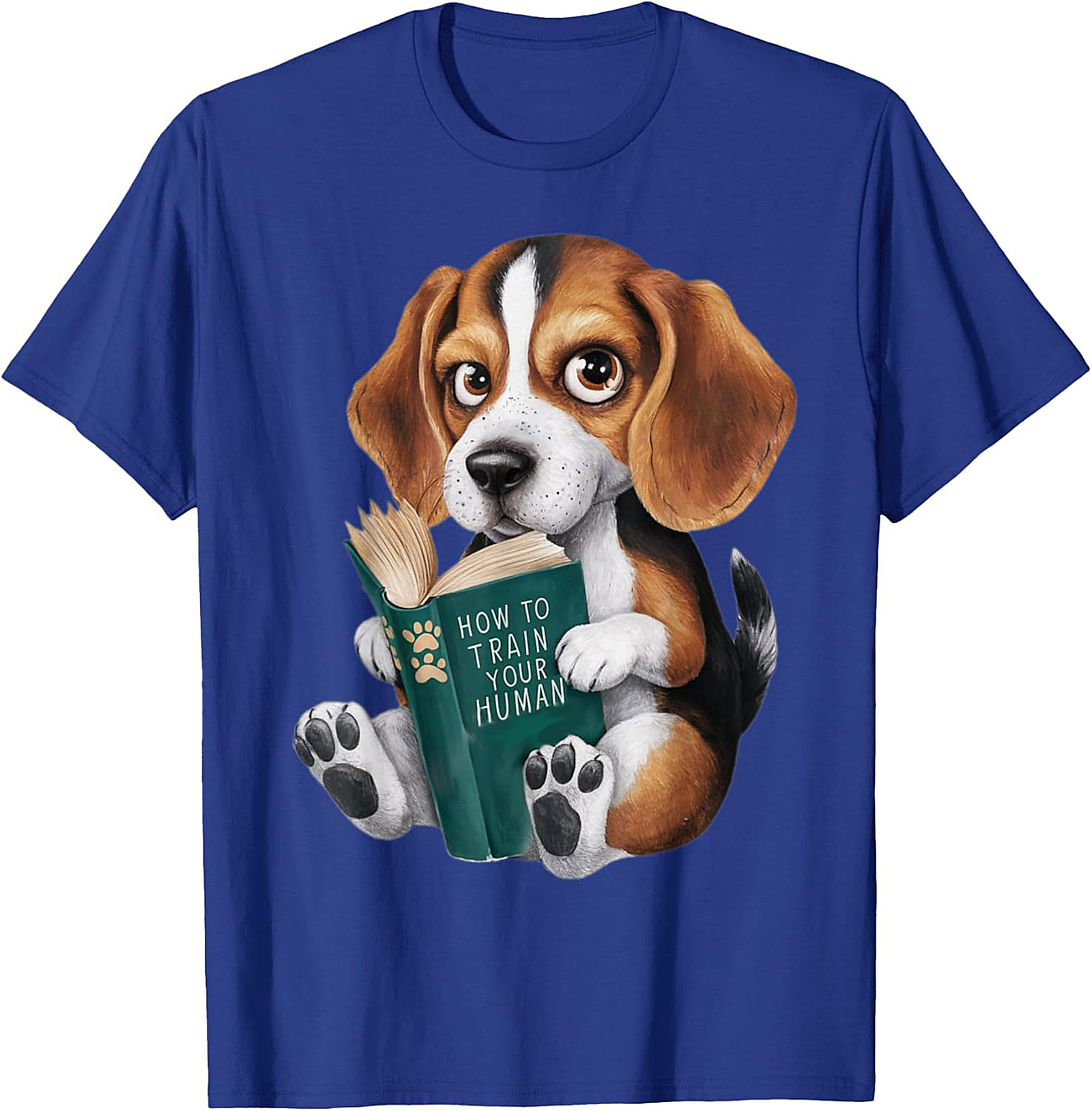 Funny Beagle Puppy Reading "How to Train Your Human" Graphic Tee