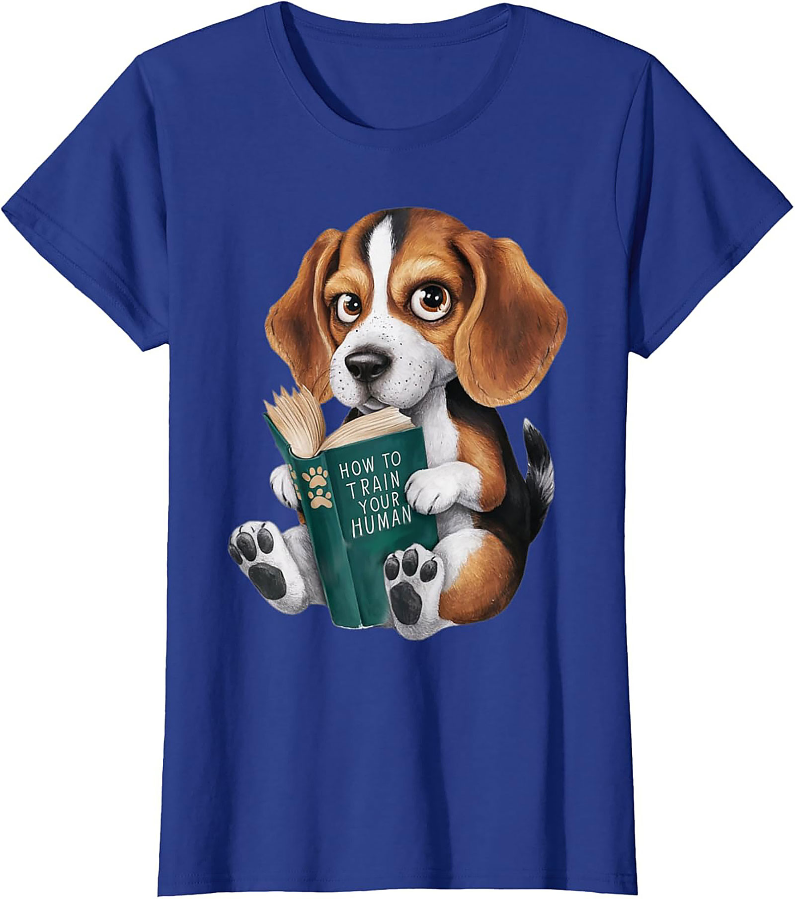 Funny Beagle Puppy Reading "How to Train Your Human" Graphic Tee