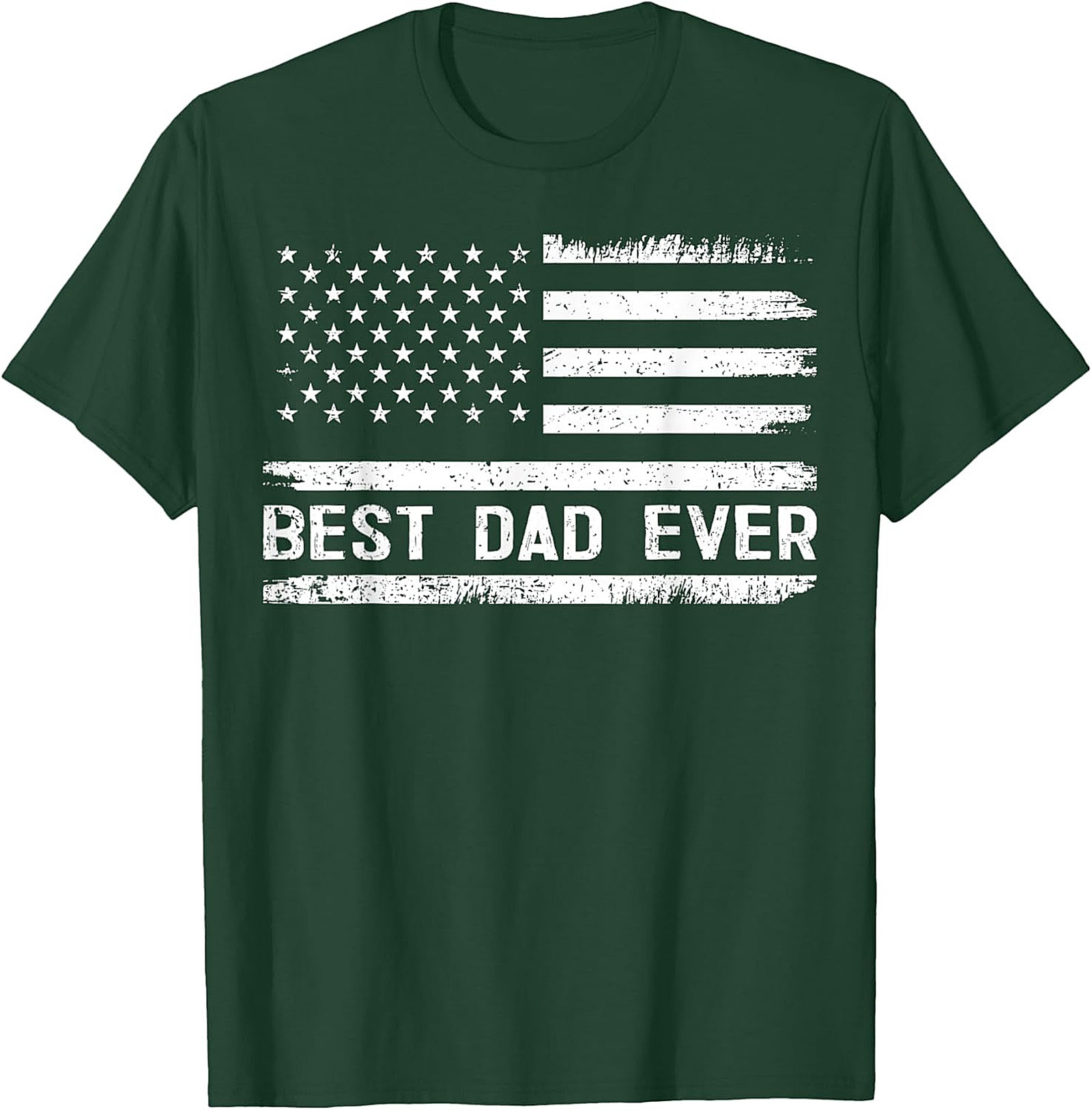 Best Dad Ever T-Shirt Patriotic American Flag Tee