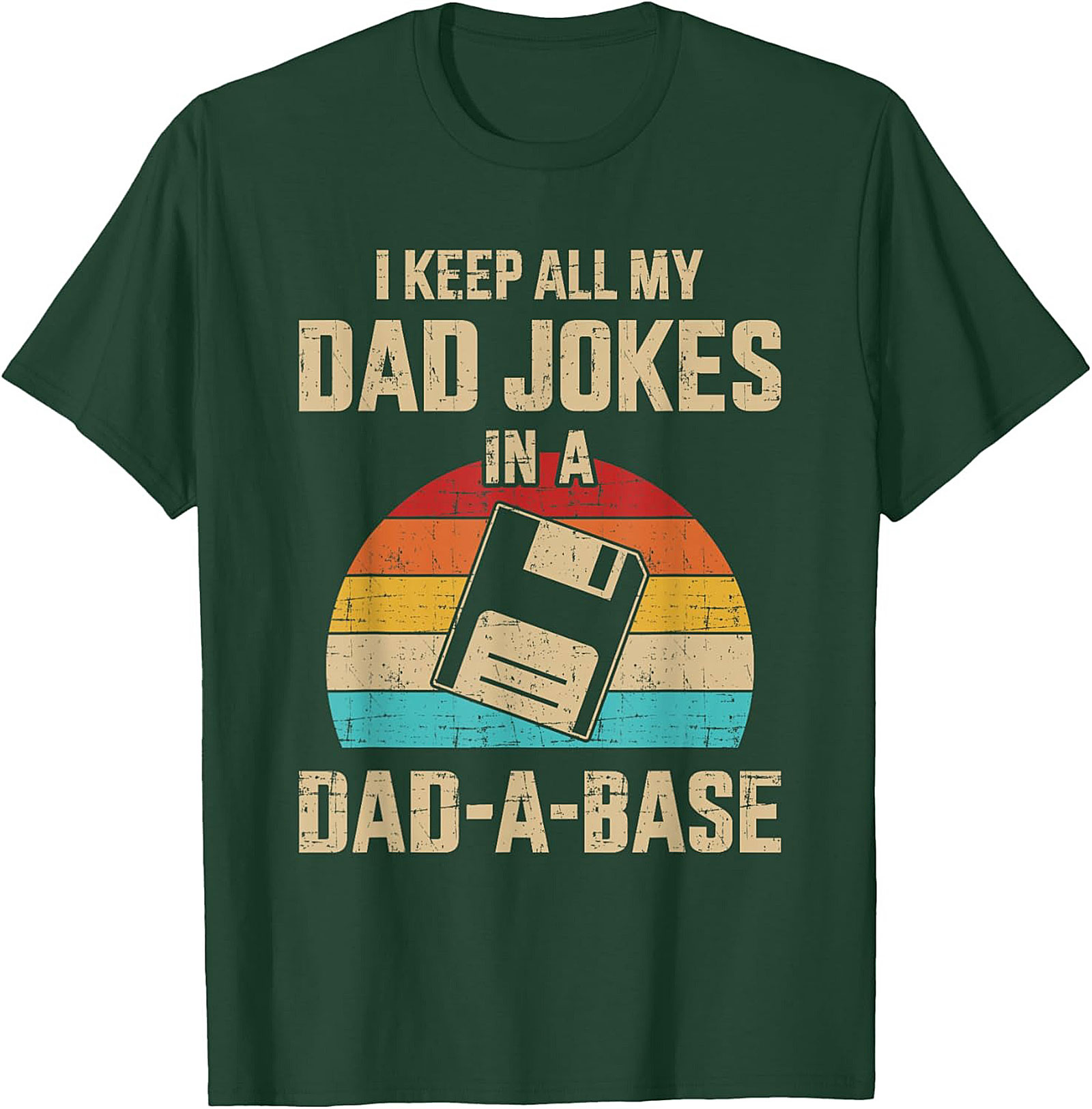 Funny Dad Joke T-Shirt Dad-A-Base Floppy Disk Pun Tee