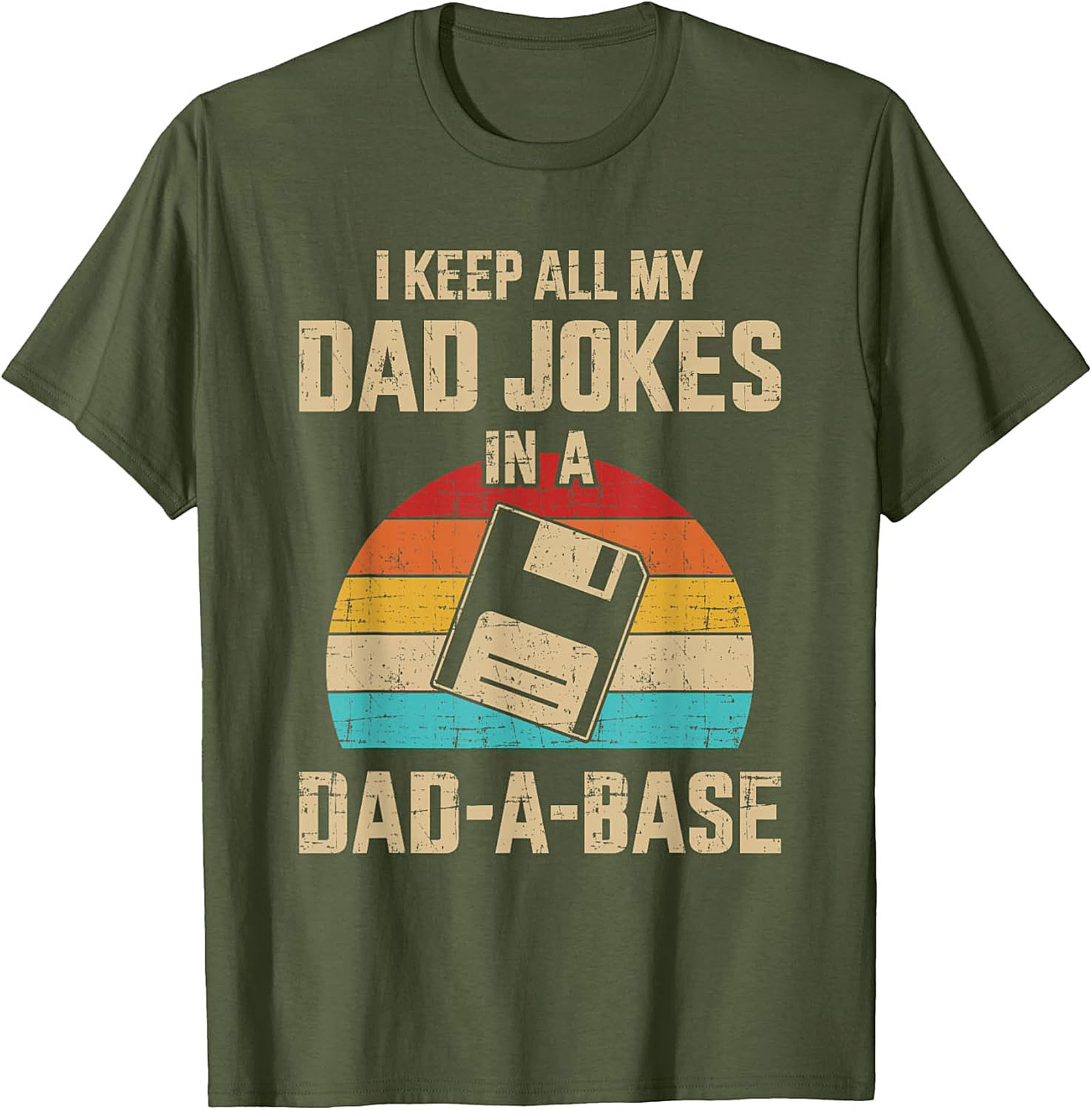 Funny Dad Joke T-Shirt Dad-A-Base Floppy Disk Pun Tee