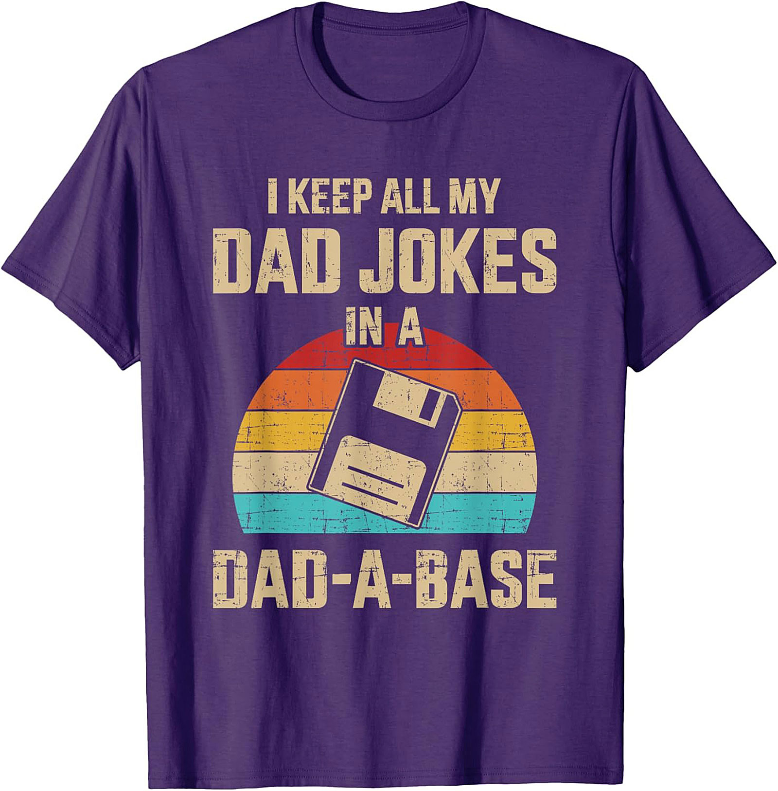 Funny Dad Joke T-Shirt Dad-A-Base Floppy Disk Pun Tee