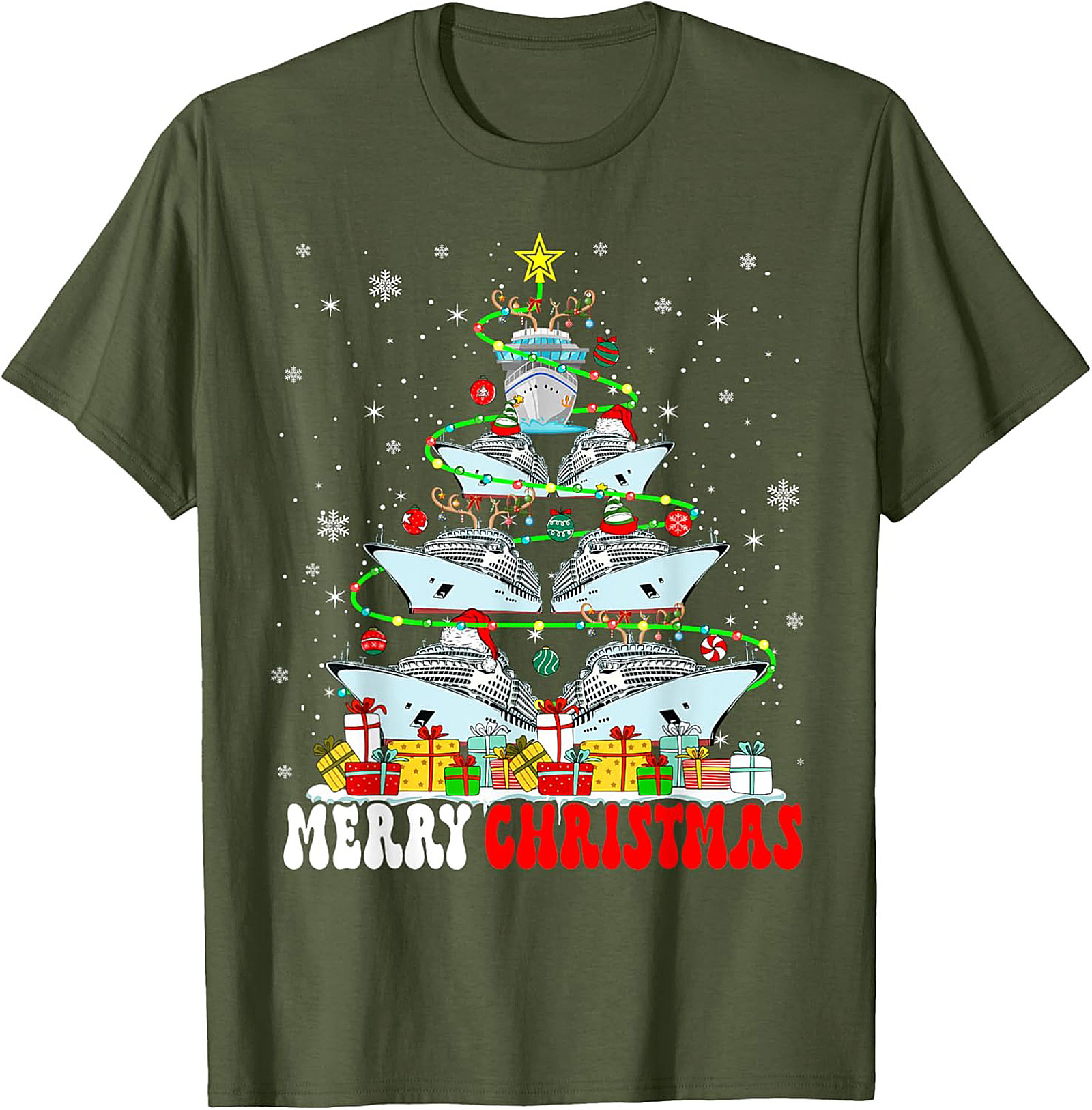 Cruise Ship Christmas T-shirt Funny Holiday Graphic Tee