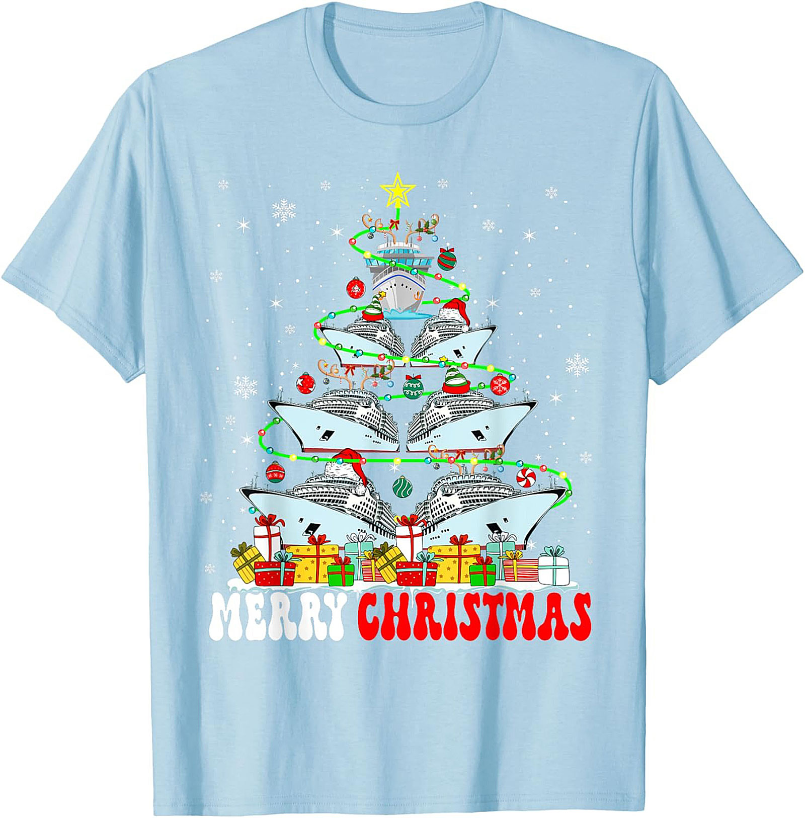 Cruise Ship Christmas T-shirt Funny Holiday Graphic Tee