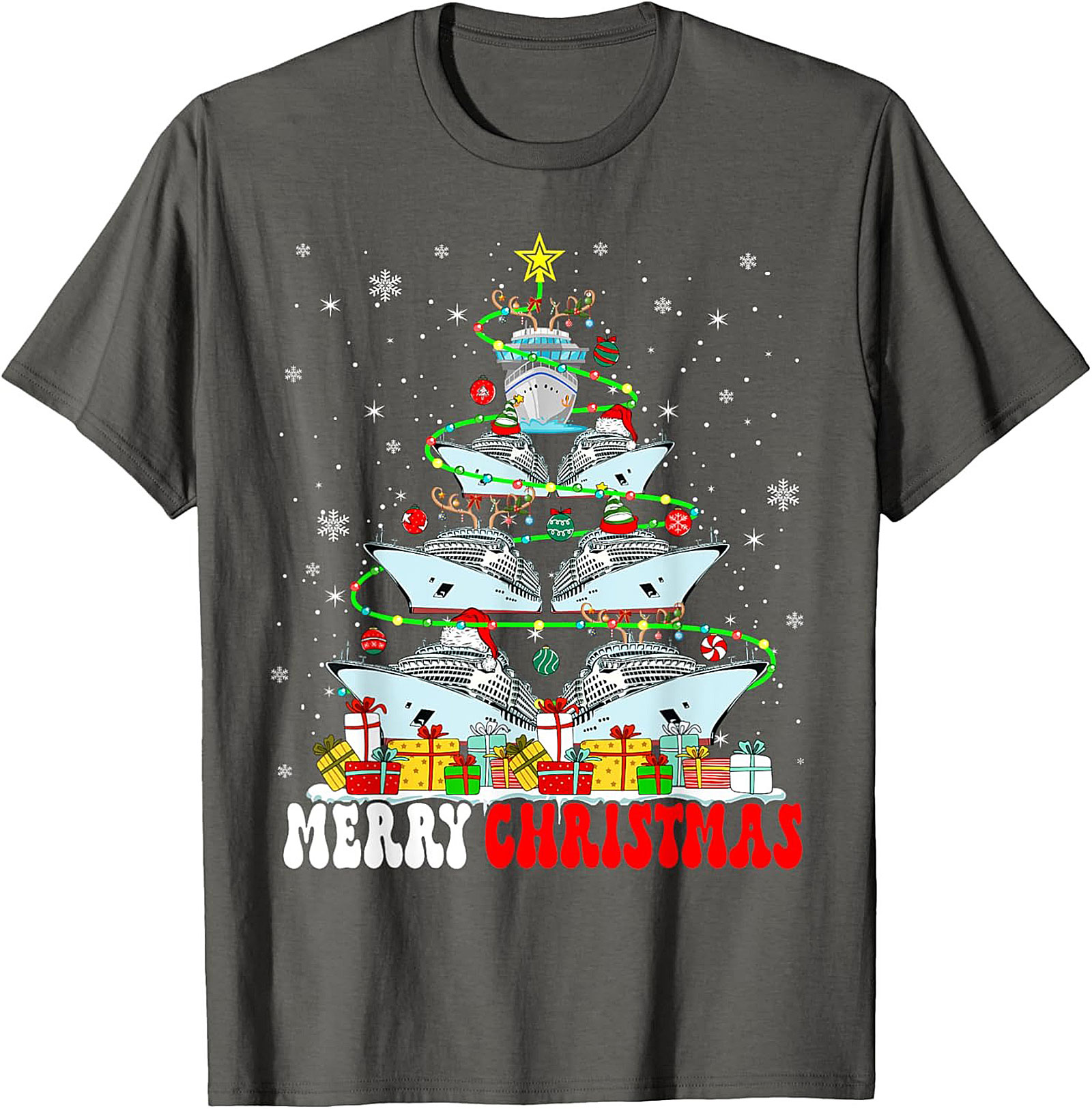 Cruise Ship Christmas T-shirt Funny Holiday Graphic Tee