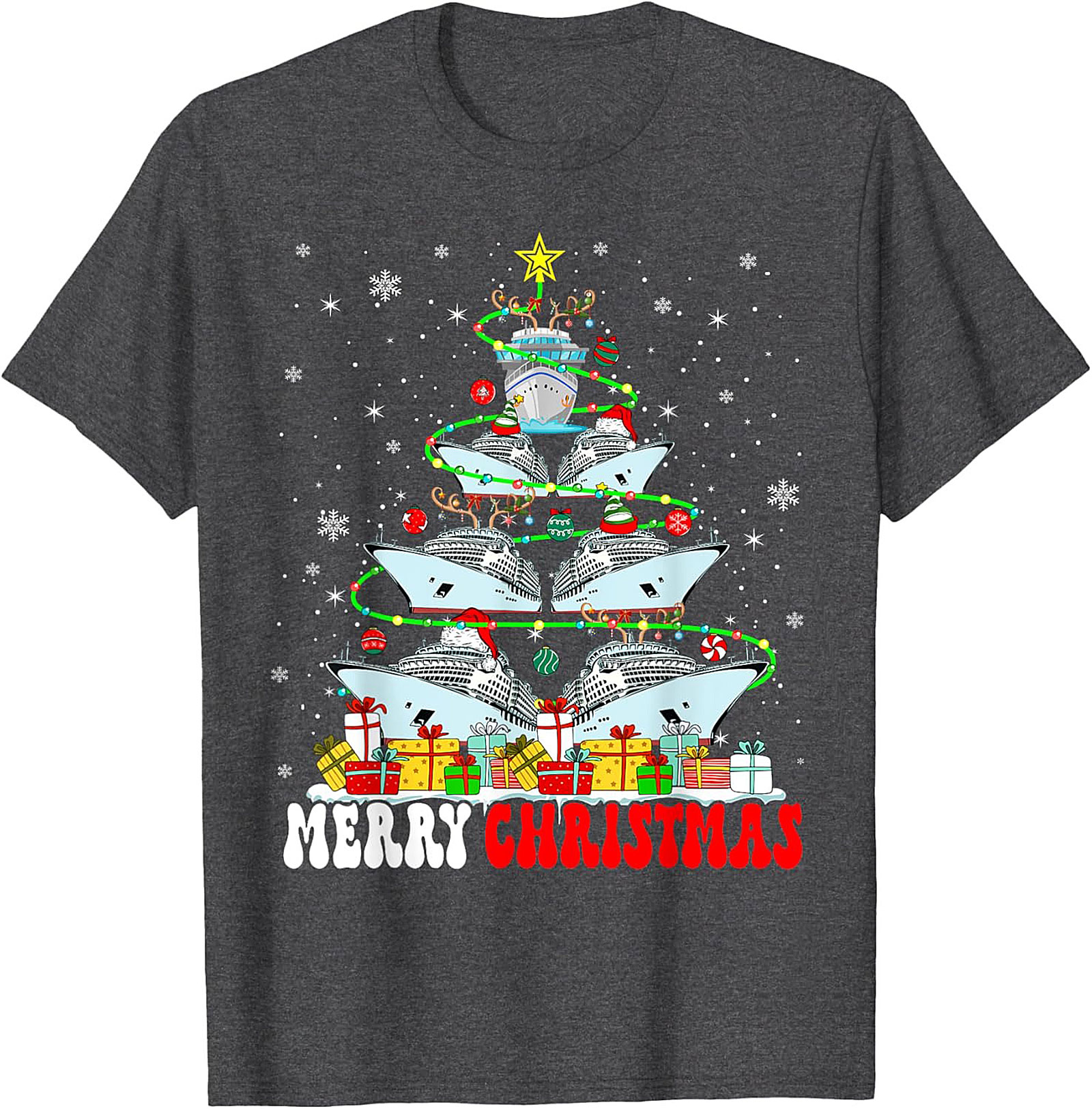 Cruise Ship Christmas T-shirt Funny Holiday Graphic Tee